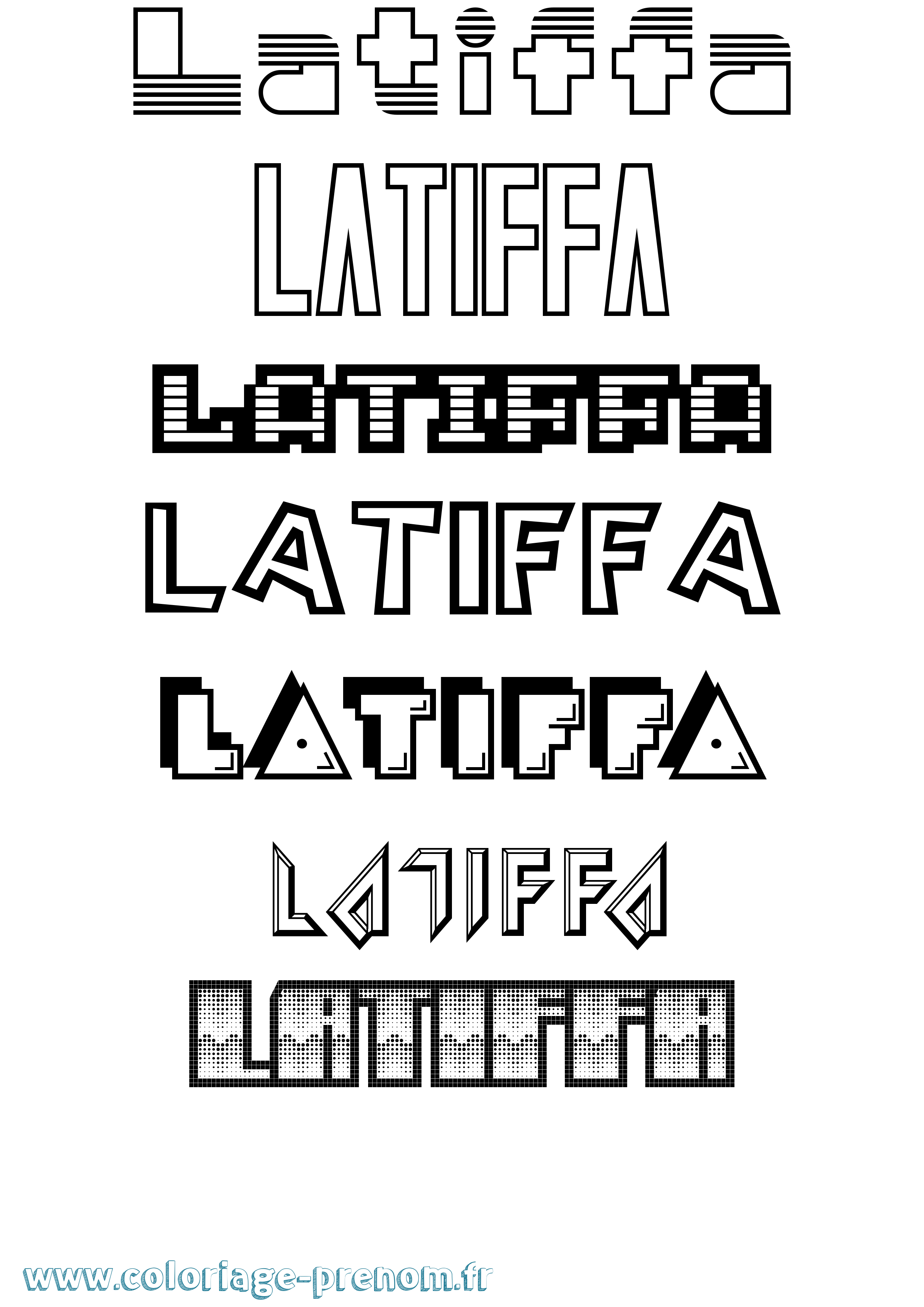 Coloriage prénom Latiffa Jeux Vidéos