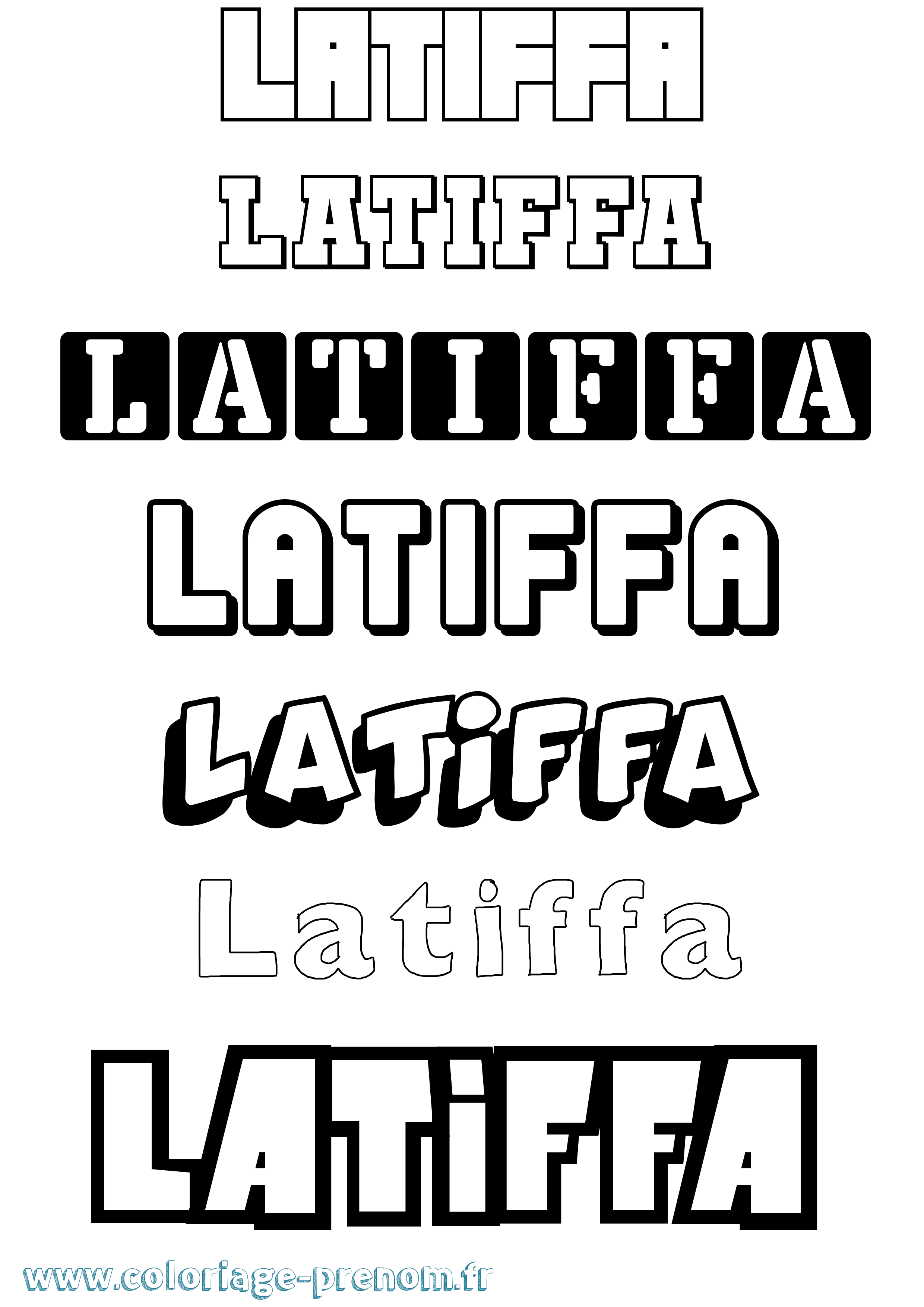 Coloriage prénom Latiffa Simple