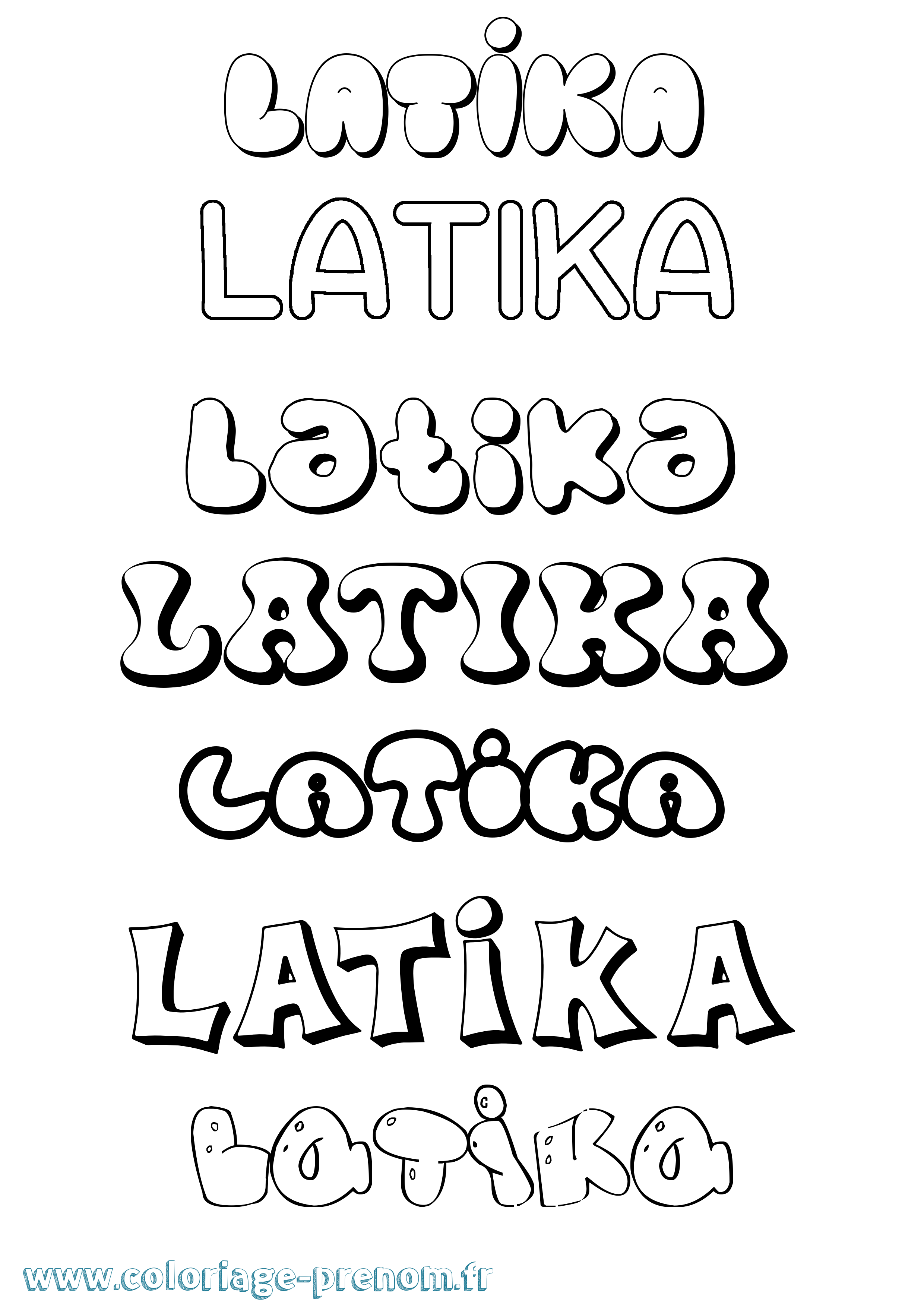 Coloriage Latika Bubble Coloriage prénom Latika Bubble