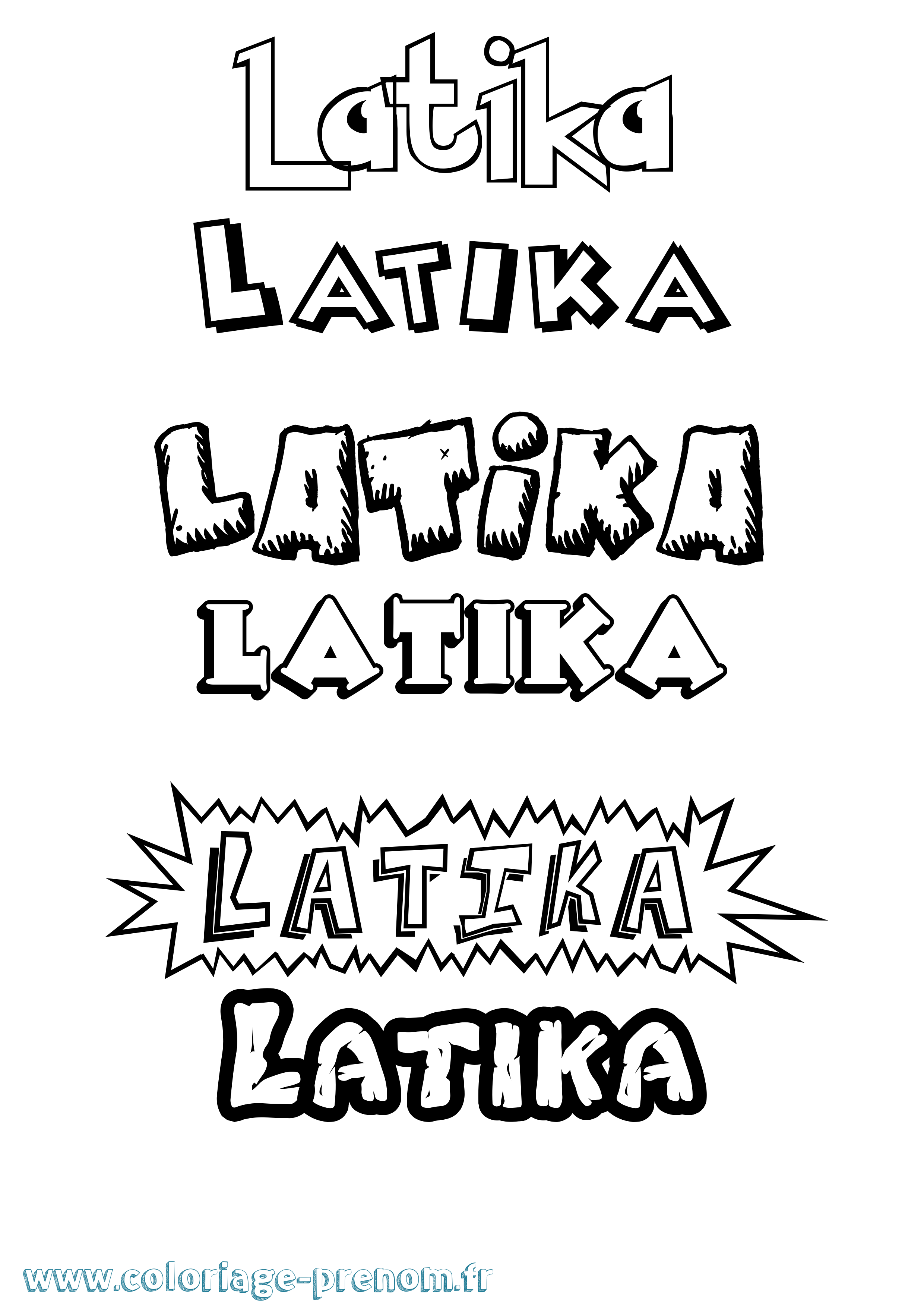 Coloriage Latika Dessin Animé Coloriage prénom Latika Dessin Animé