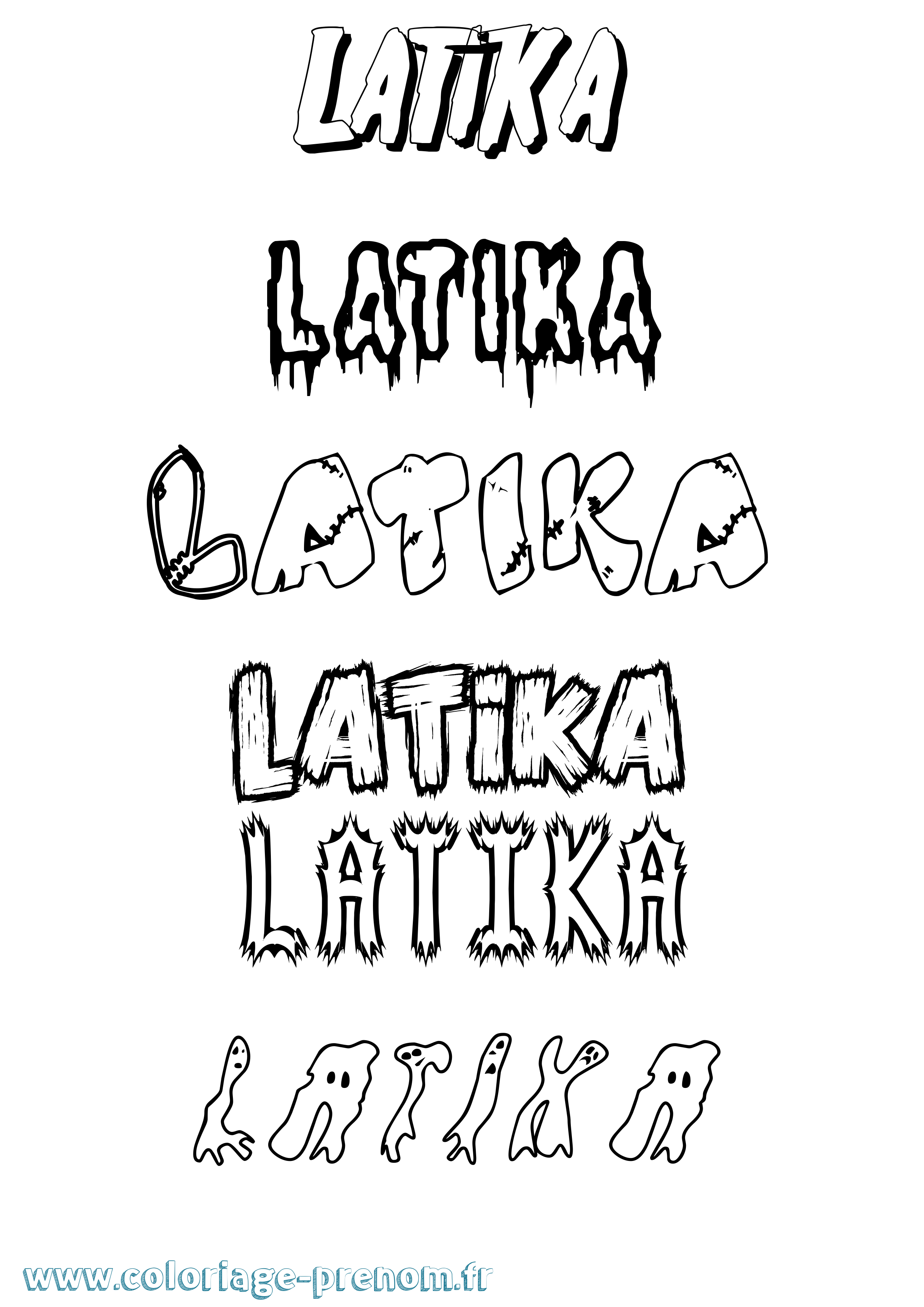 Coloriage Latika Frisson Coloriage prénom Latika Frisson