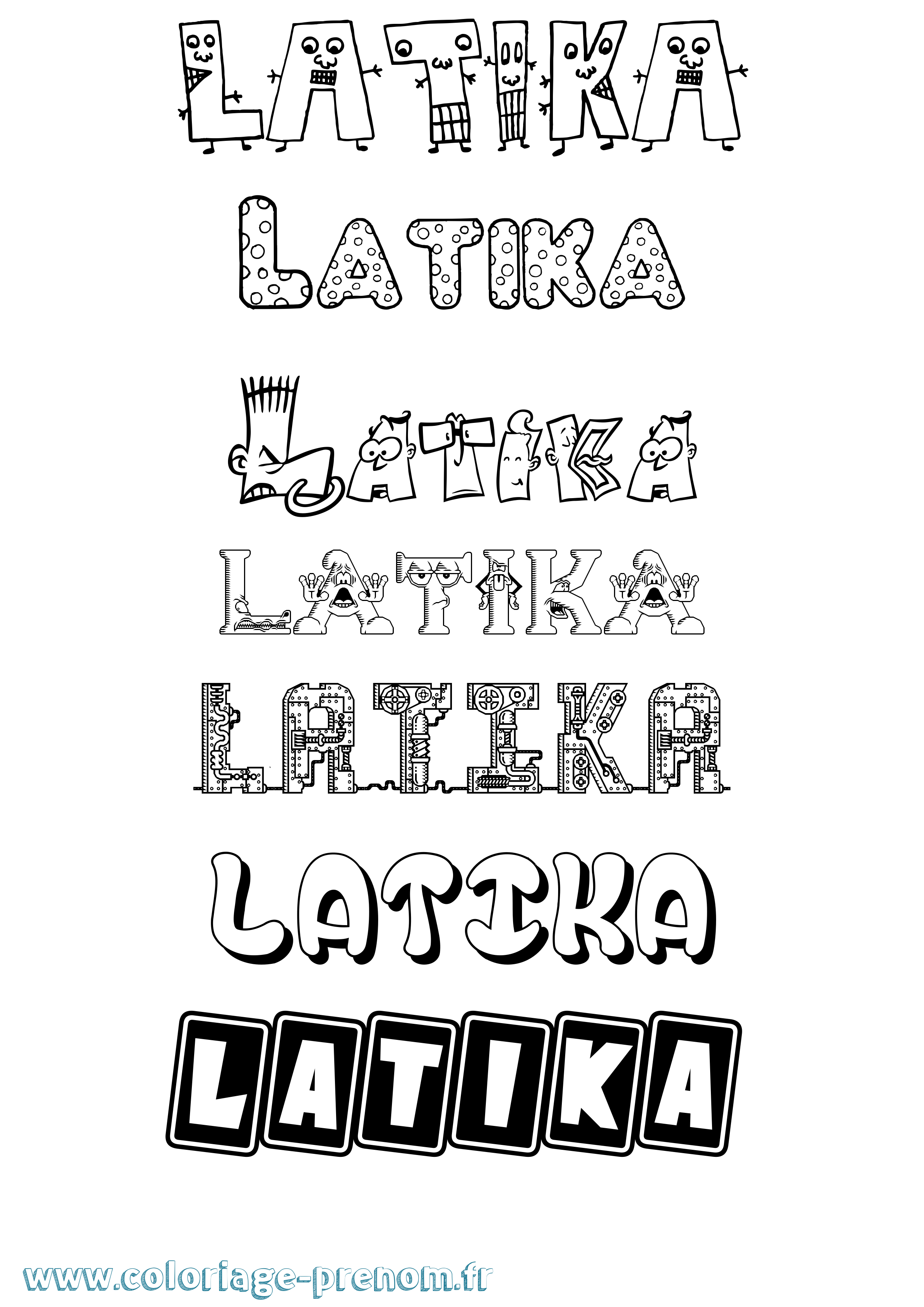 Coloriage prénom Latika Fun