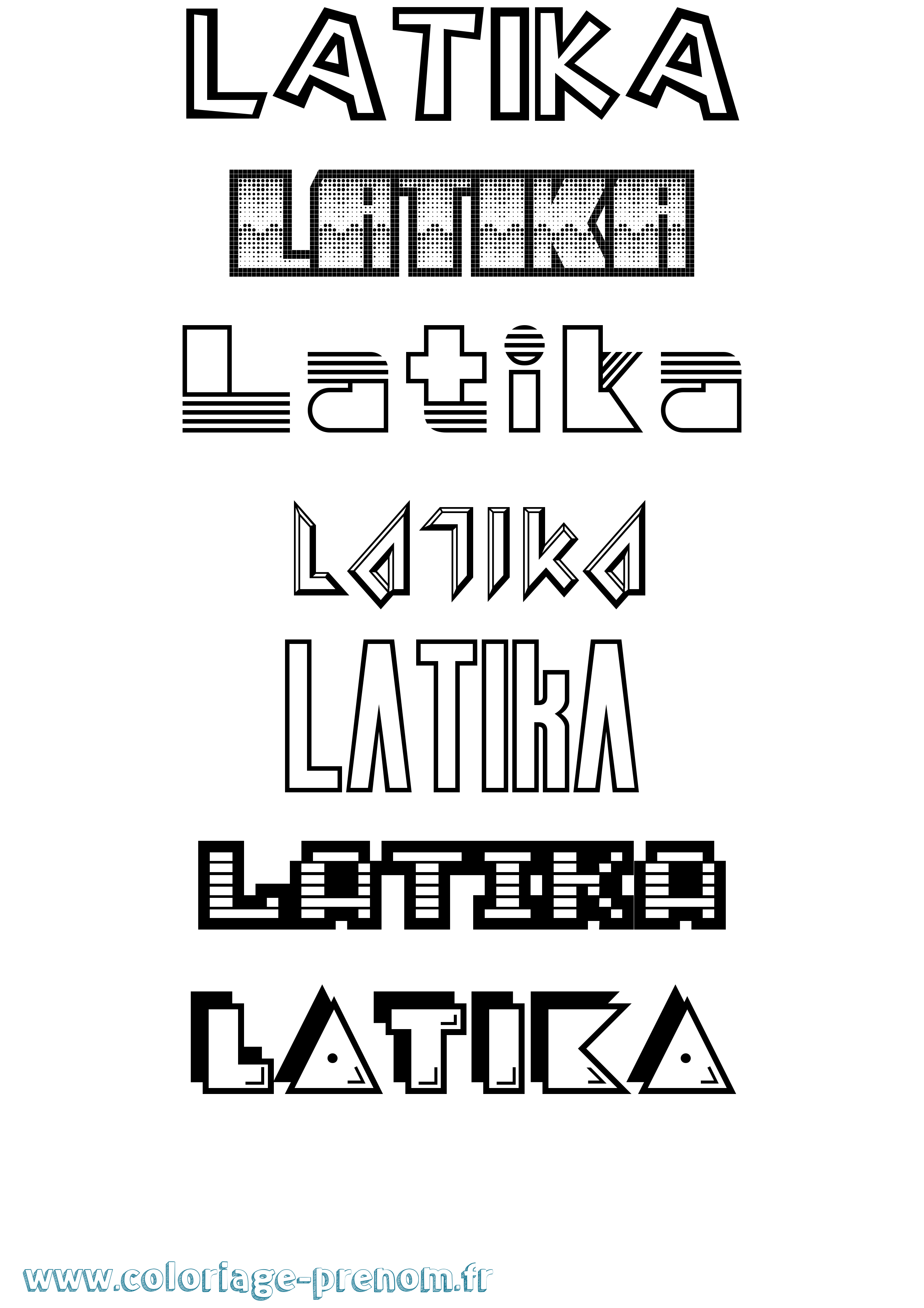 Coloriage prénom Latika Jeux Vidéos