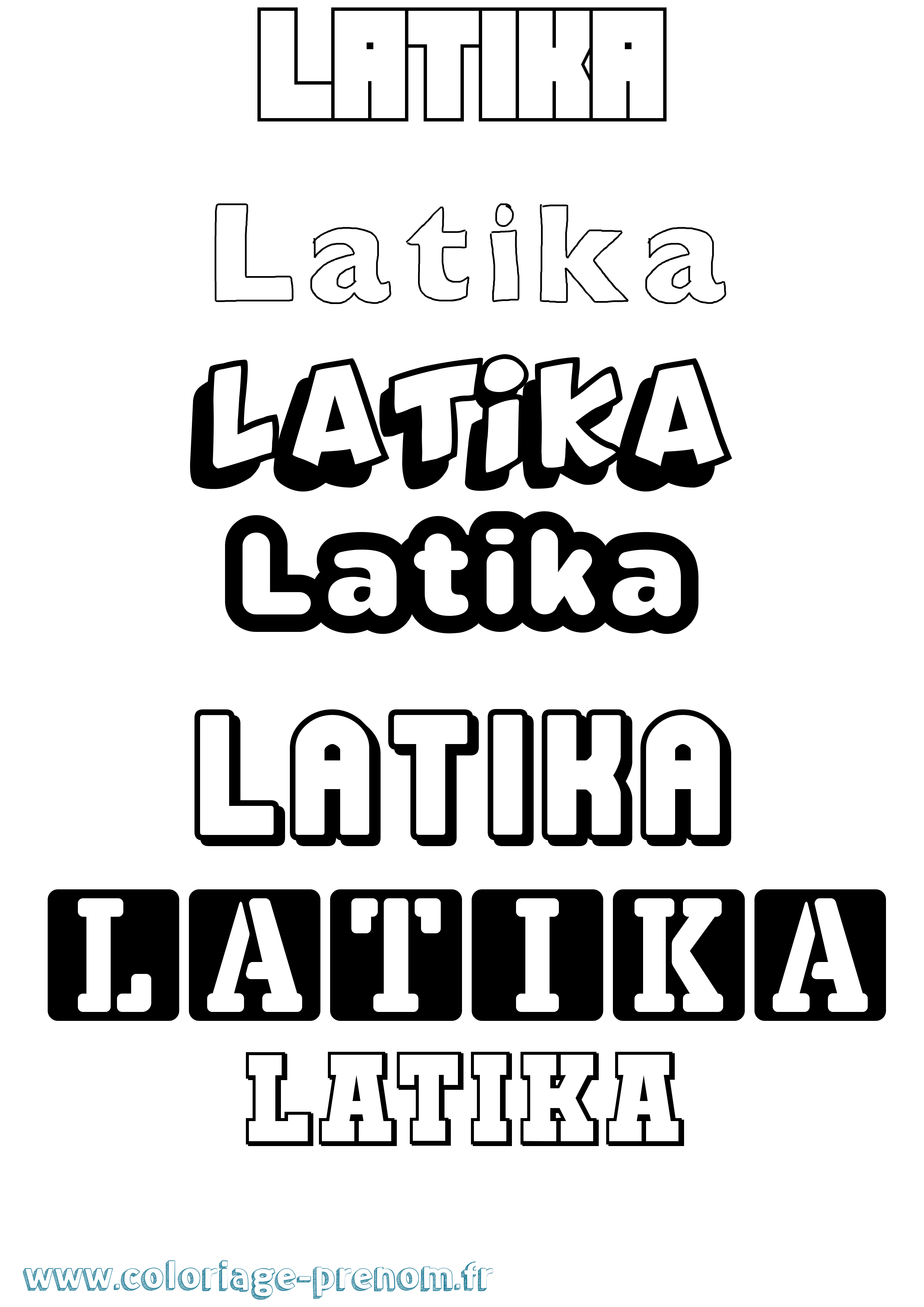 Coloriage Latika Simple Coloriage prénom Latika Simple