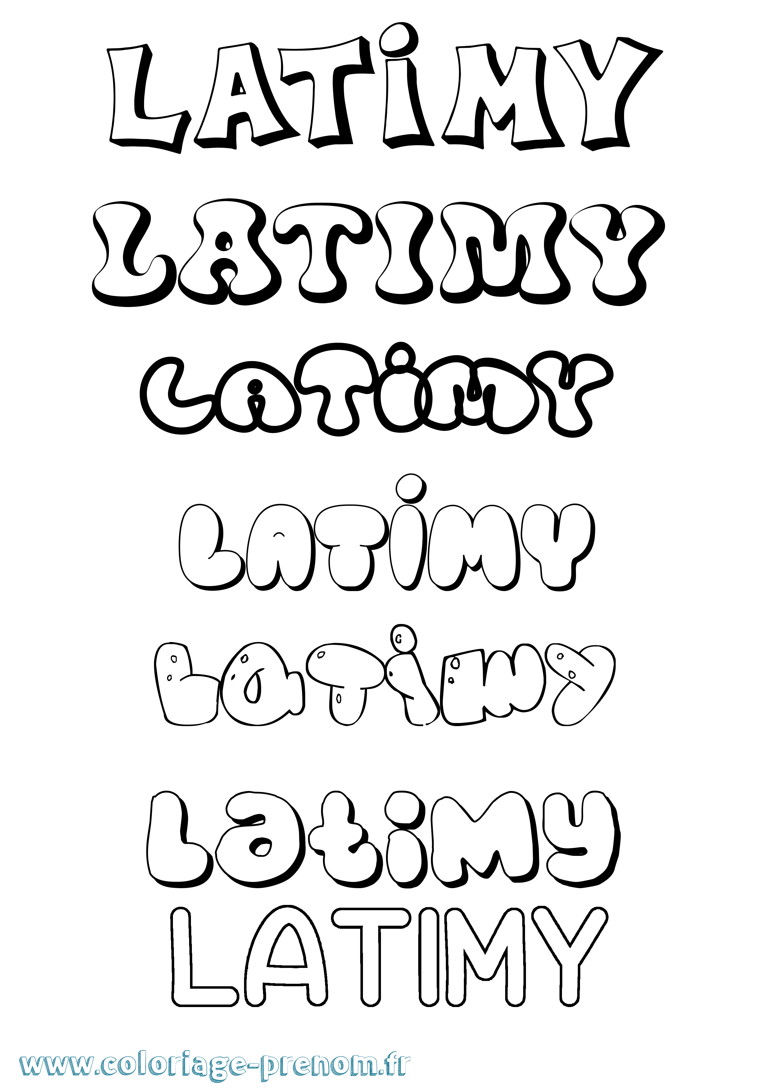 Coloriage prénom Latimy Bubble
