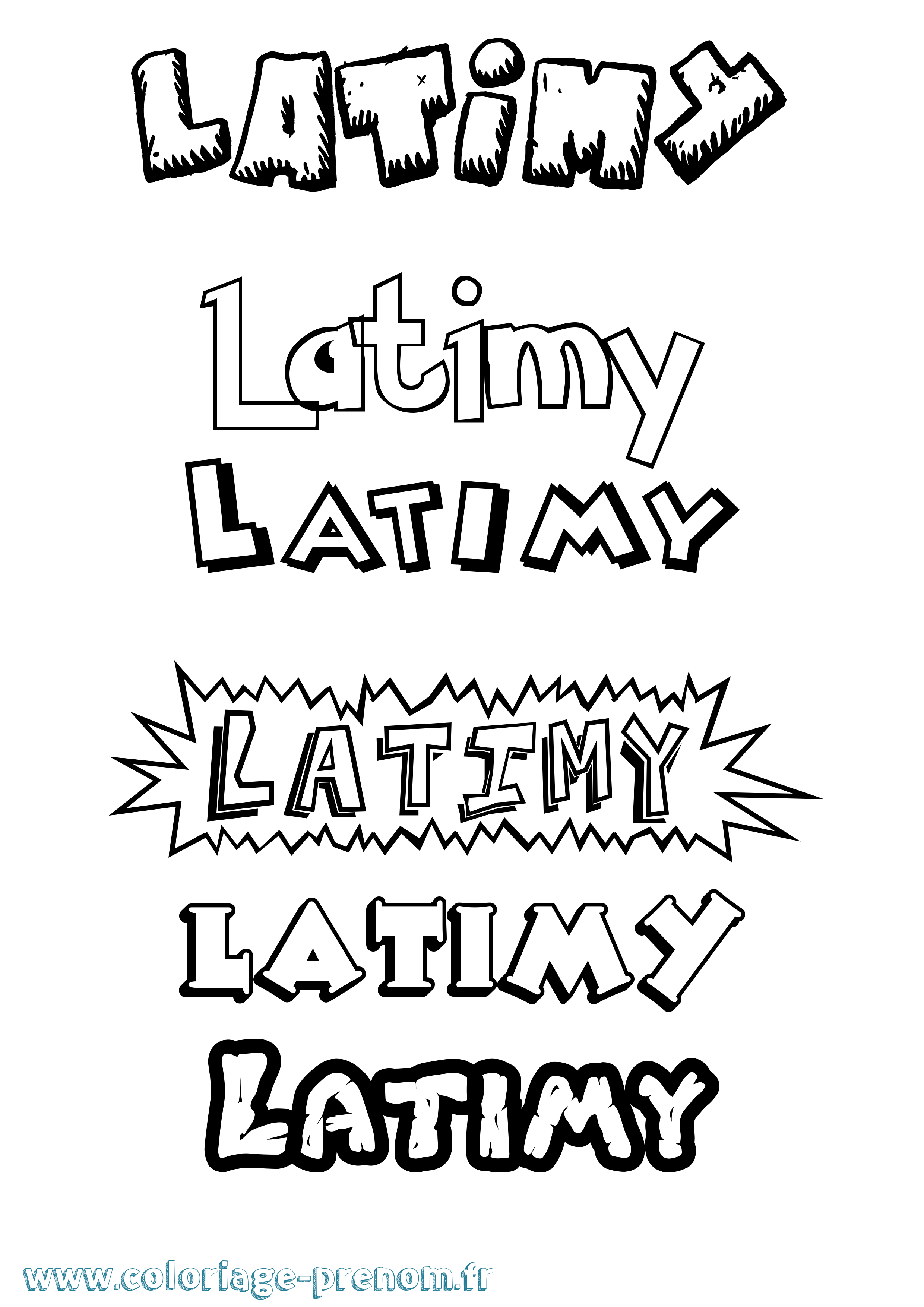 Coloriage prénom Latimy Dessin Animé