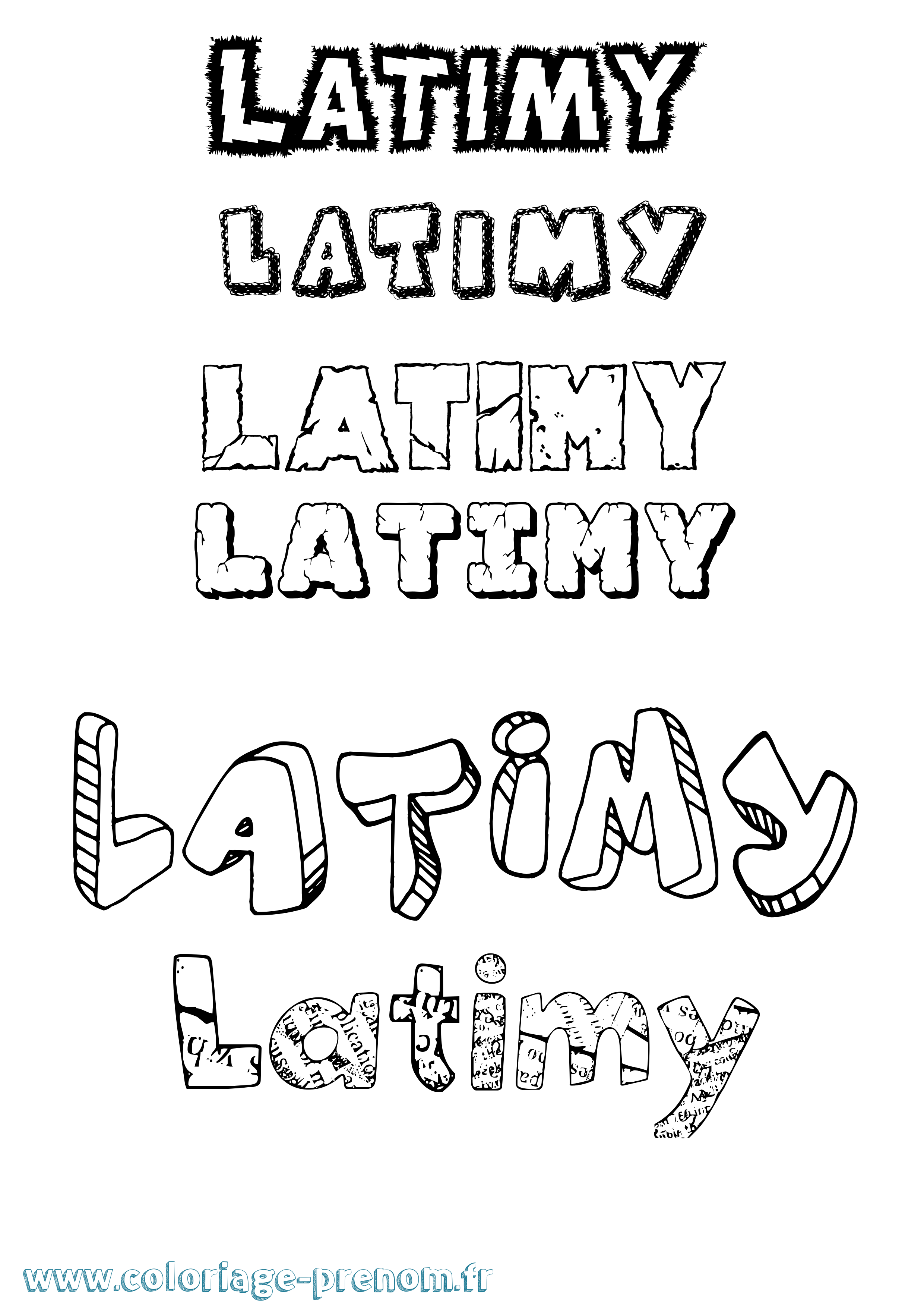 Coloriage prénom Latimy Destructuré