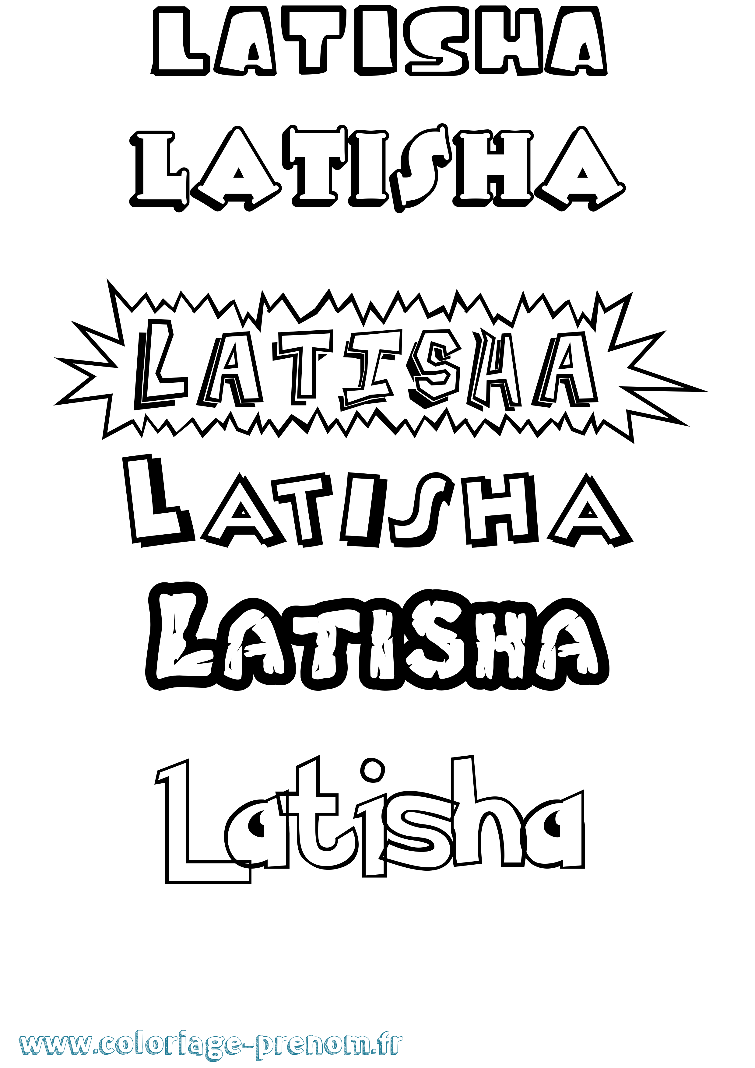 Coloriage prénom Latisha Dessin Animé