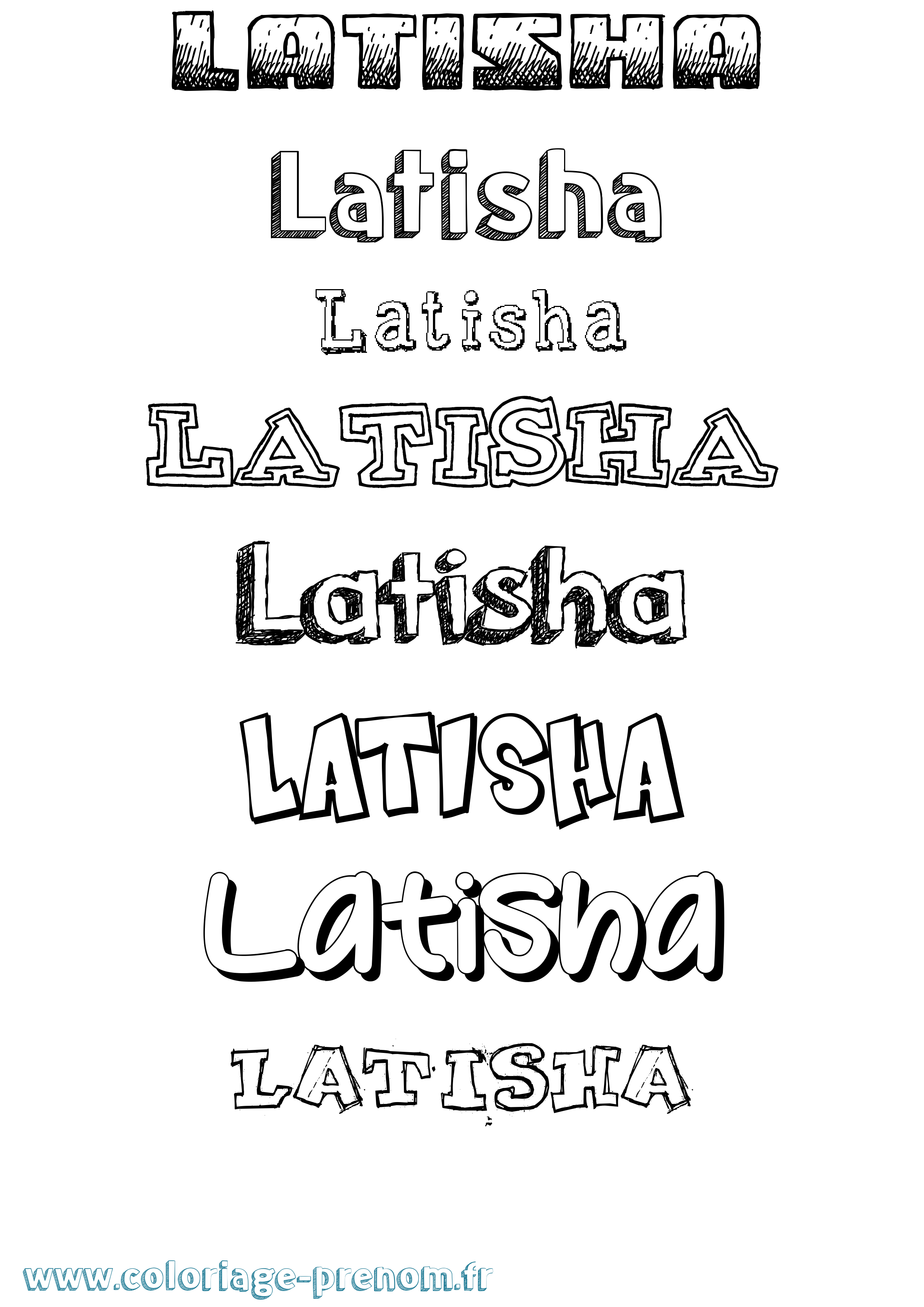 Coloriage prénom Latisha Dessiné