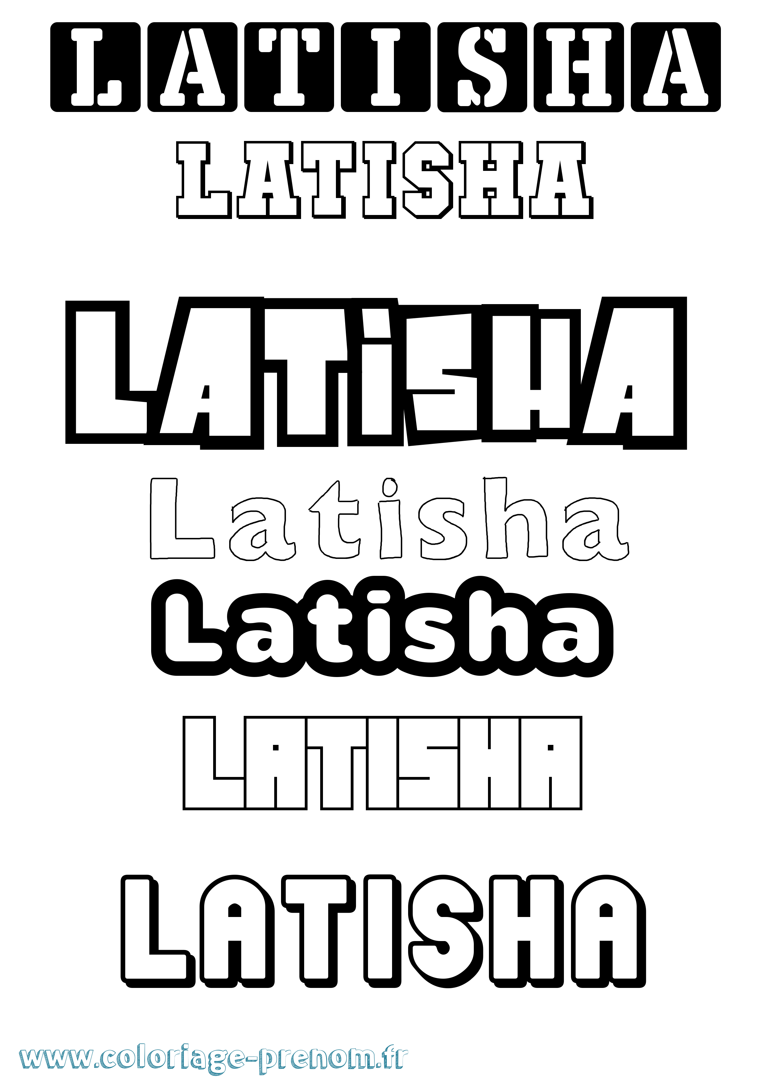Coloriage prénom Latisha Simple
