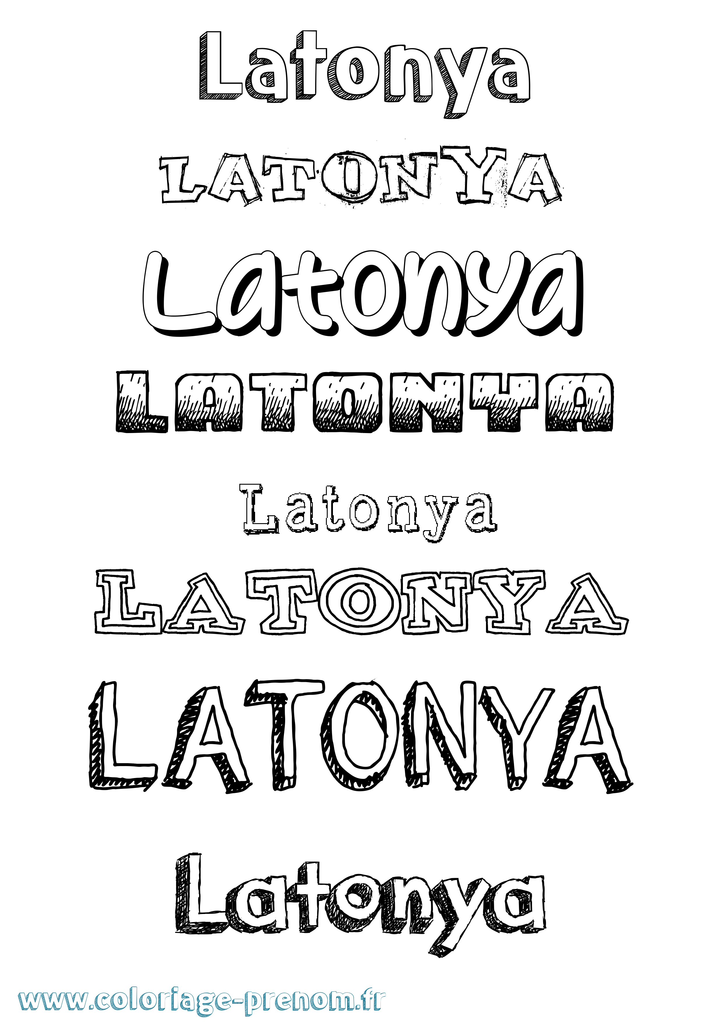 Coloriage prénom Latonya Dessiné