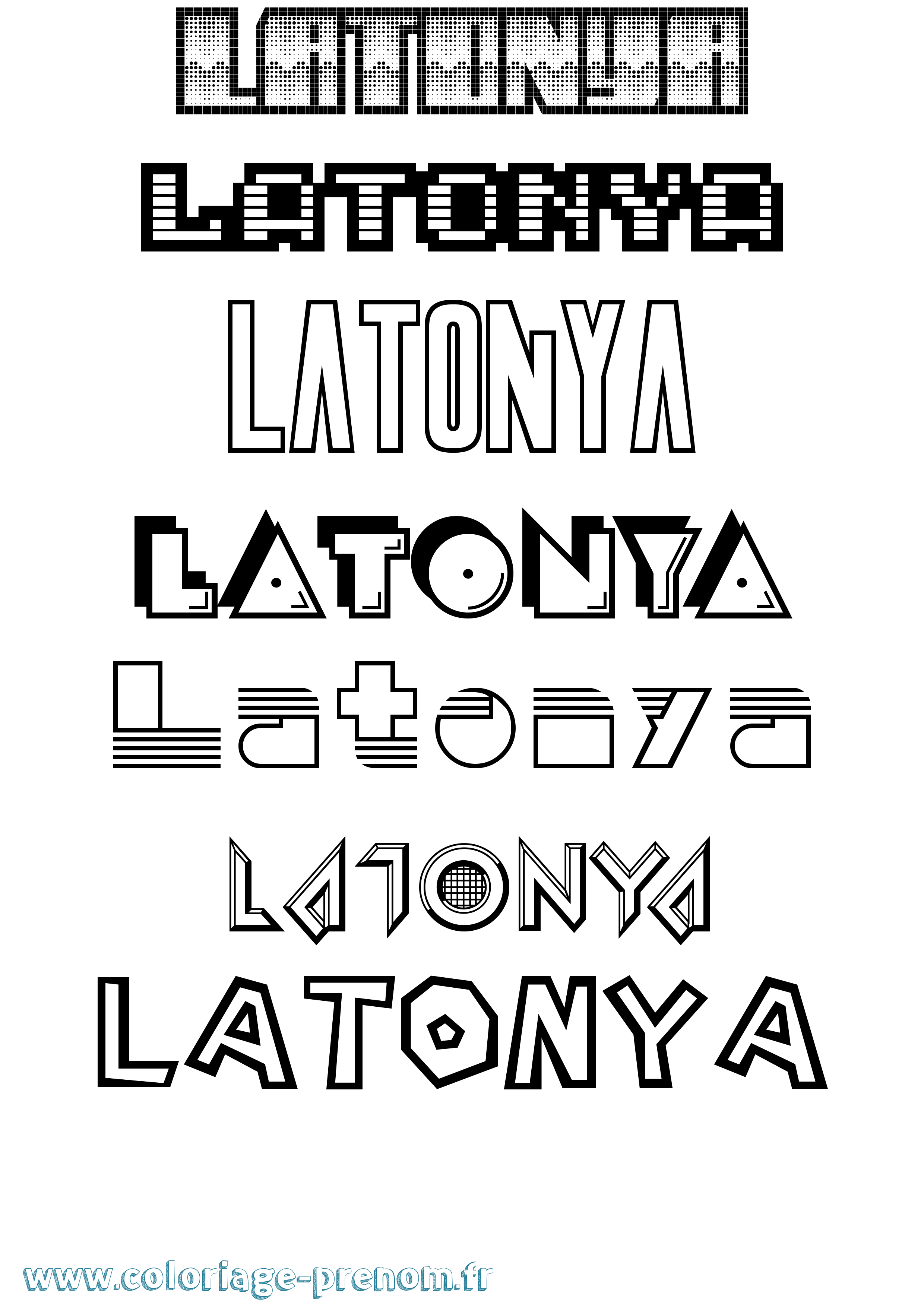 Coloriage prénom Latonya Jeux Vidéos