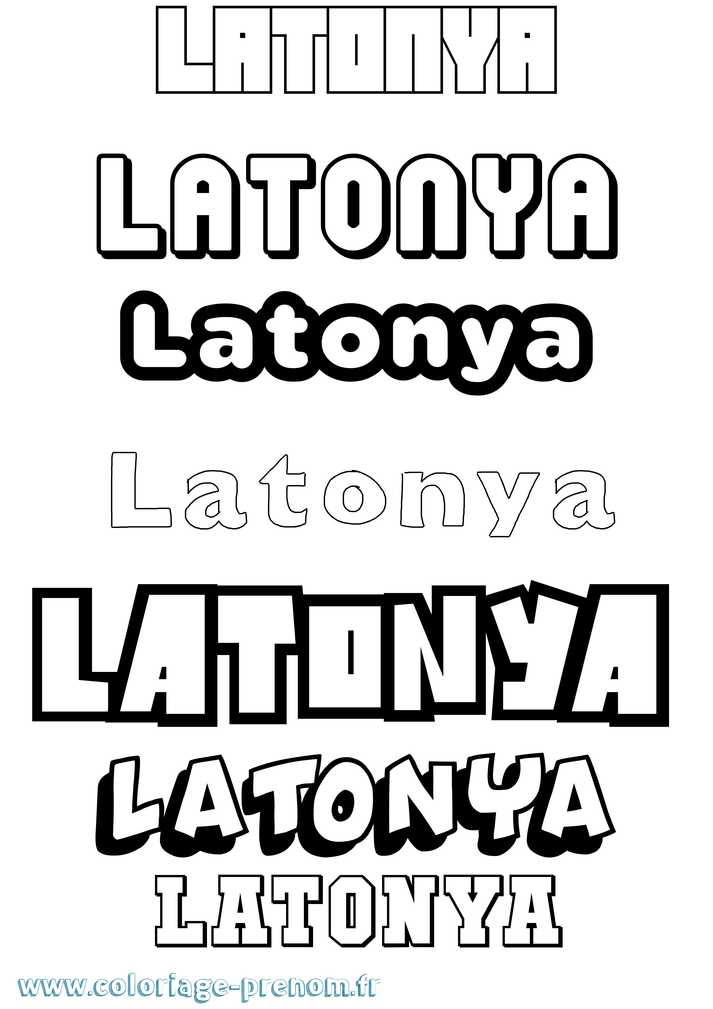 Coloriage prénom Latonya Simple