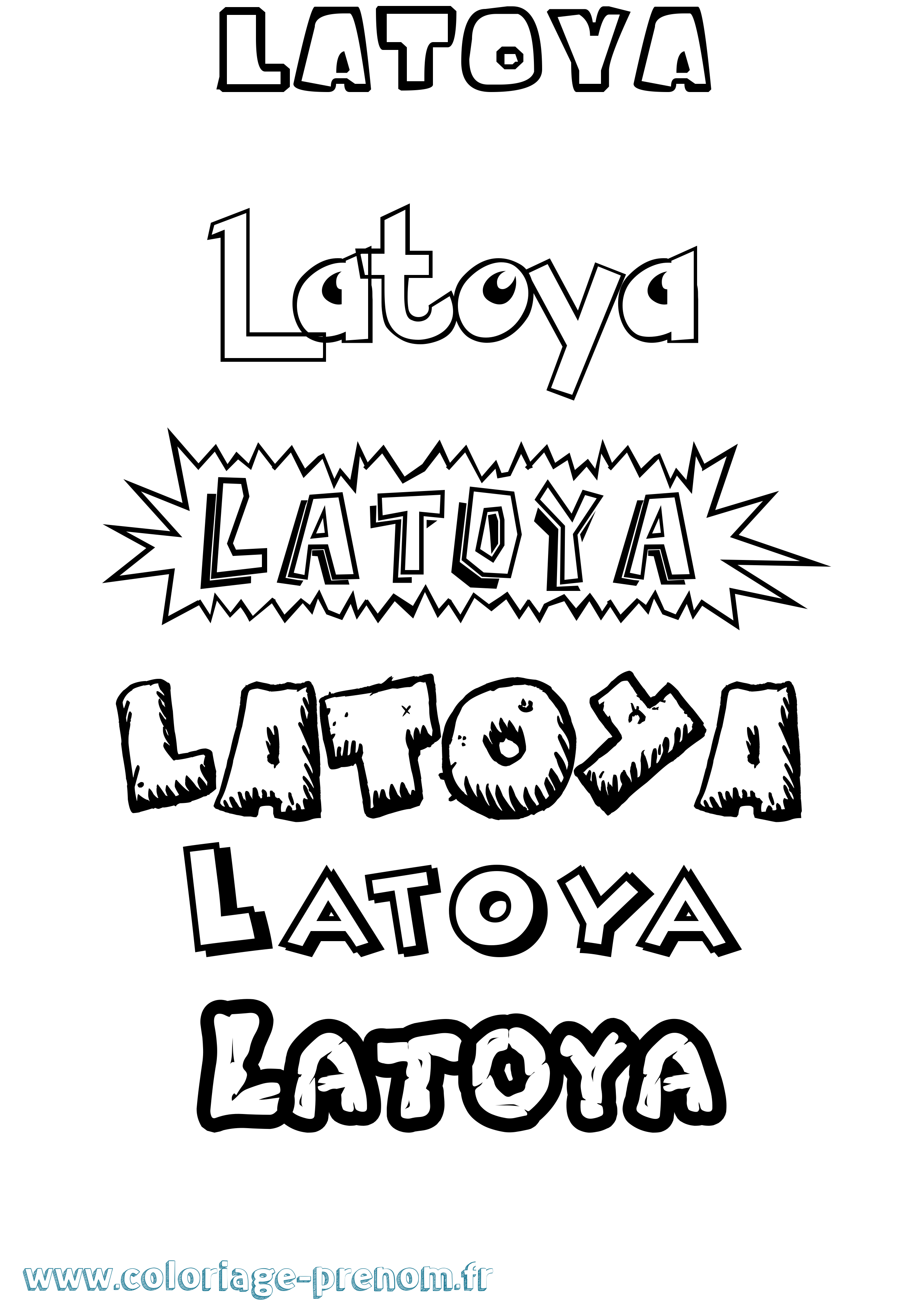 Coloriage Latoya Dessin Animé Coloriage prénom Latoya Dessin Animé