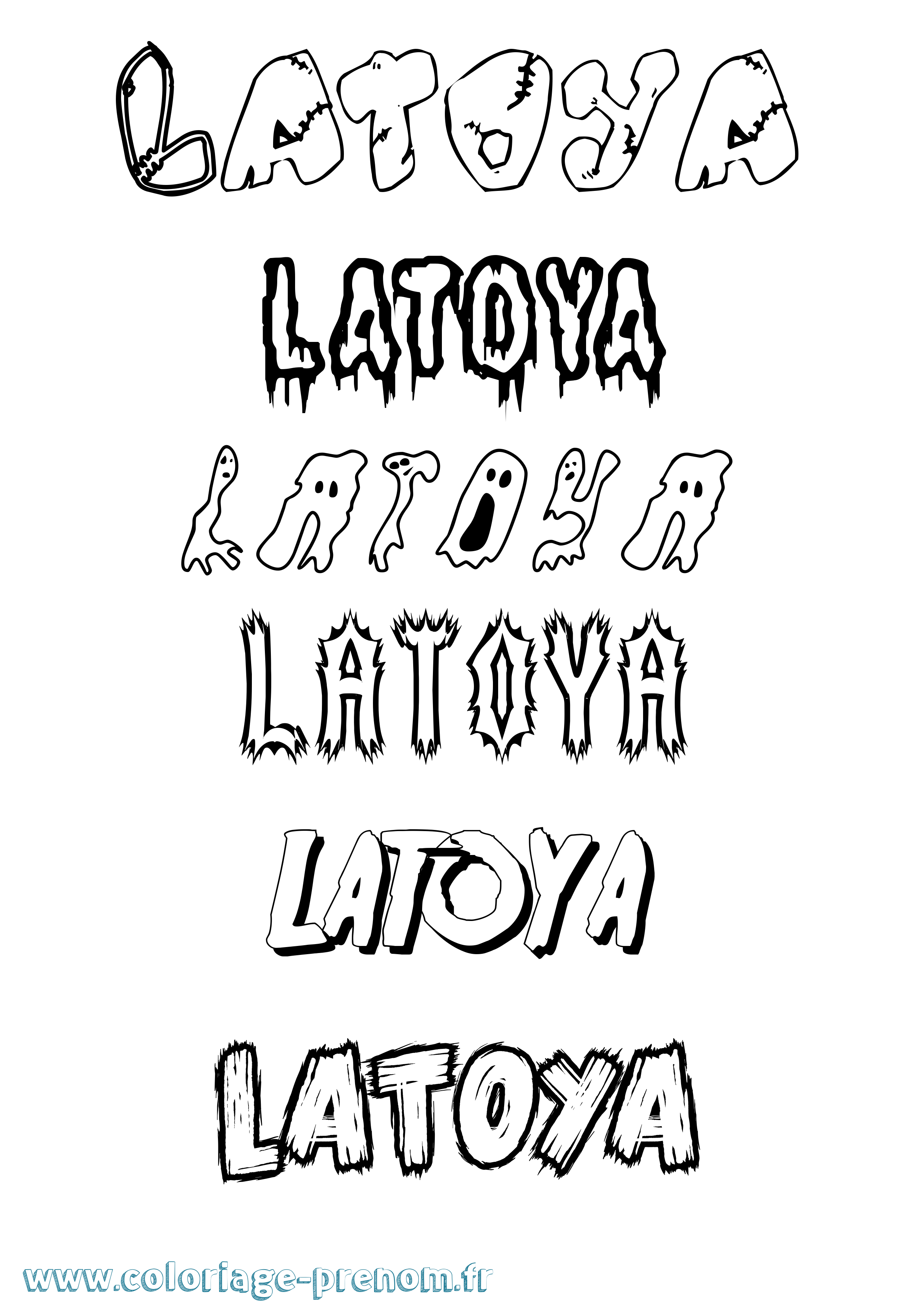 Coloriage Latoya Frisson Coloriage prénom Latoya Frisson