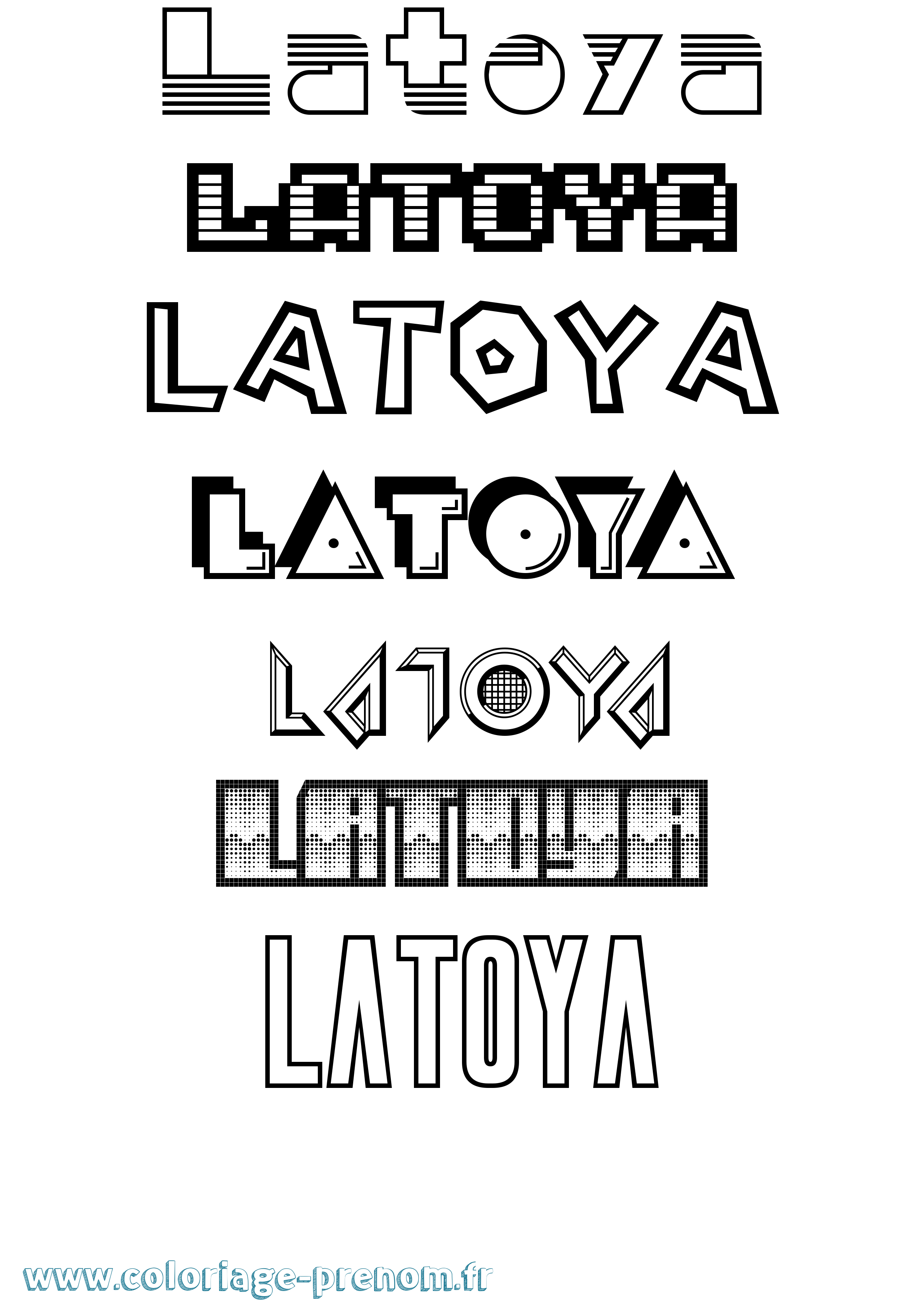 Coloriage prénom Latoya Jeux Vidéos