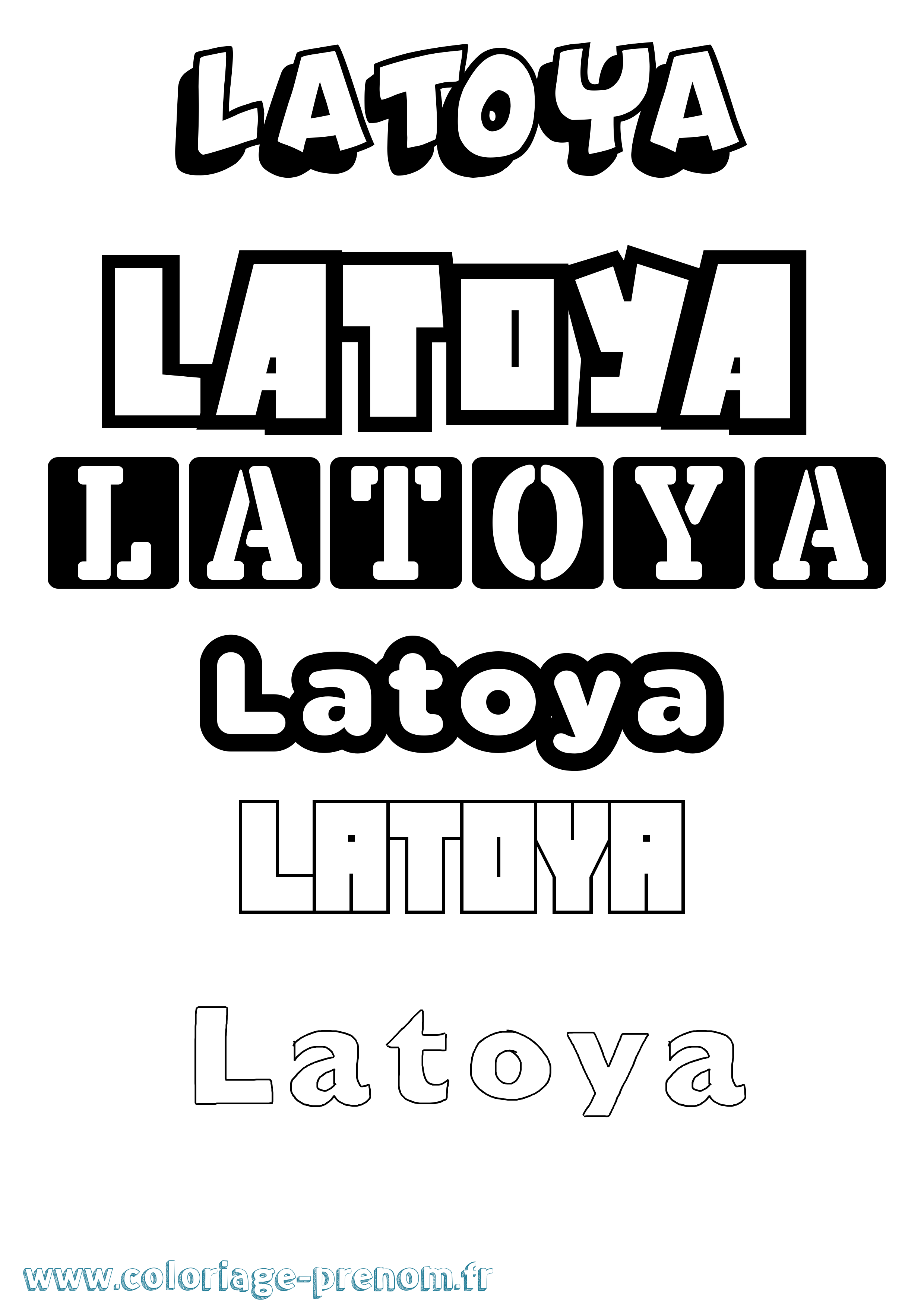 Coloriage prénom Latoya Simple