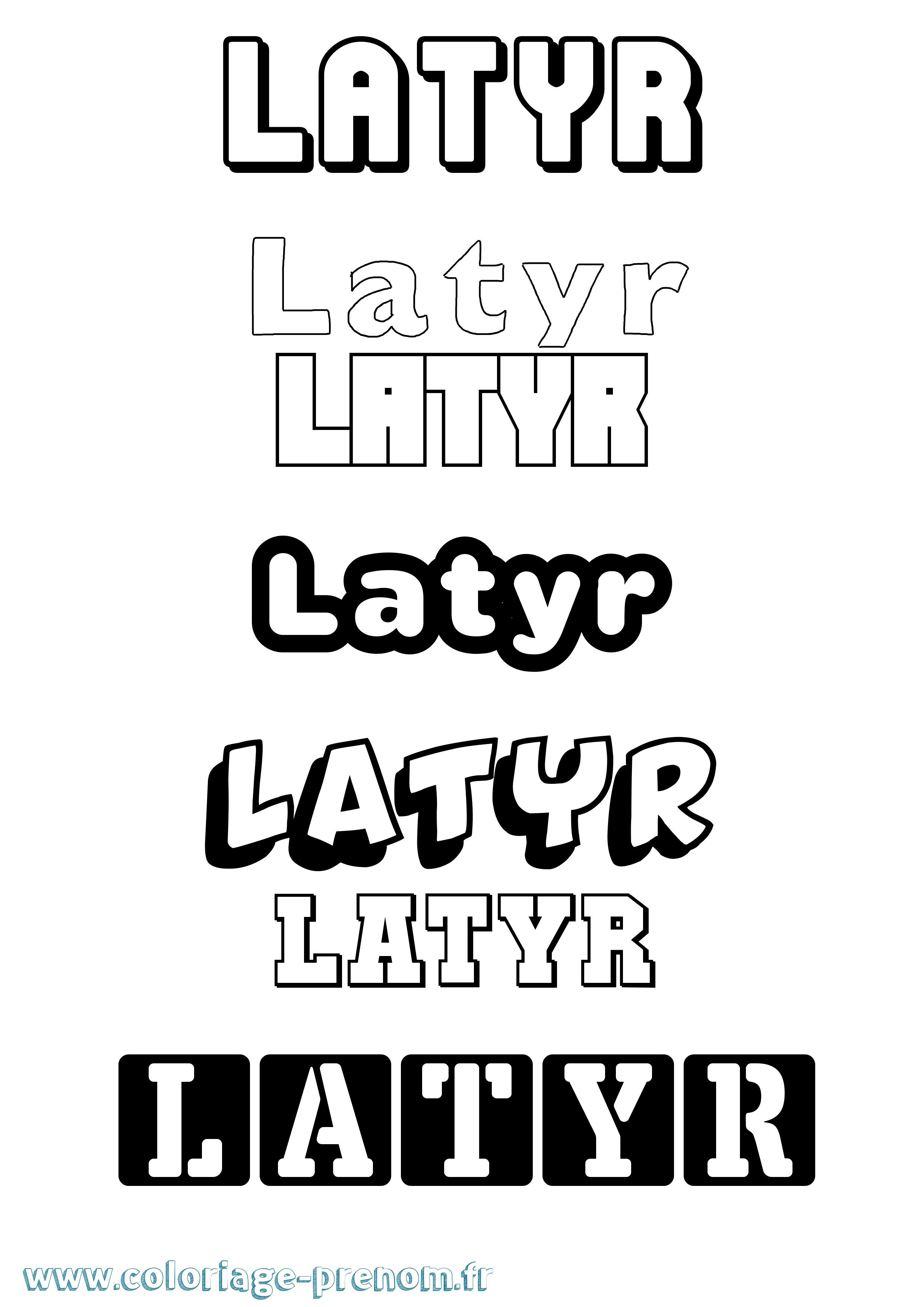 Coloriage prénom Latyr Simple