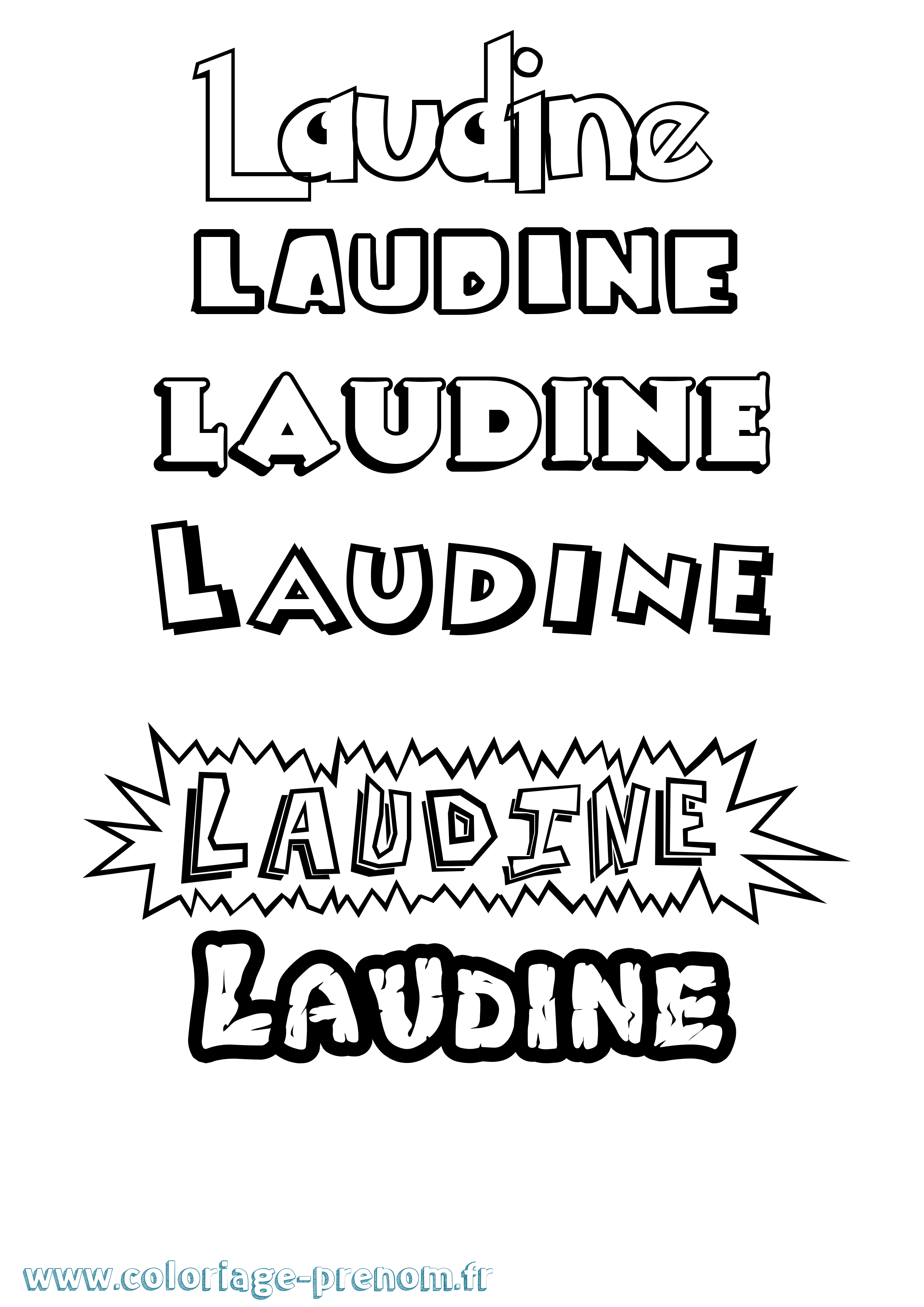Coloriage prénom Laudine Dessin Animé