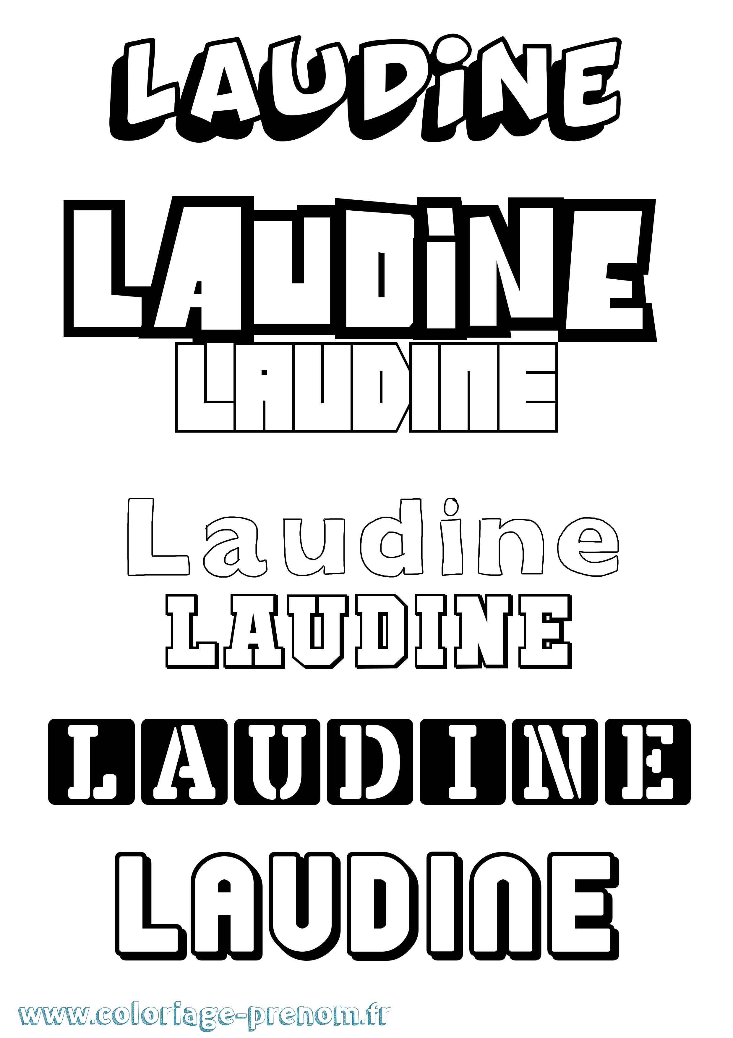 Coloriage prénom Laudine Simple