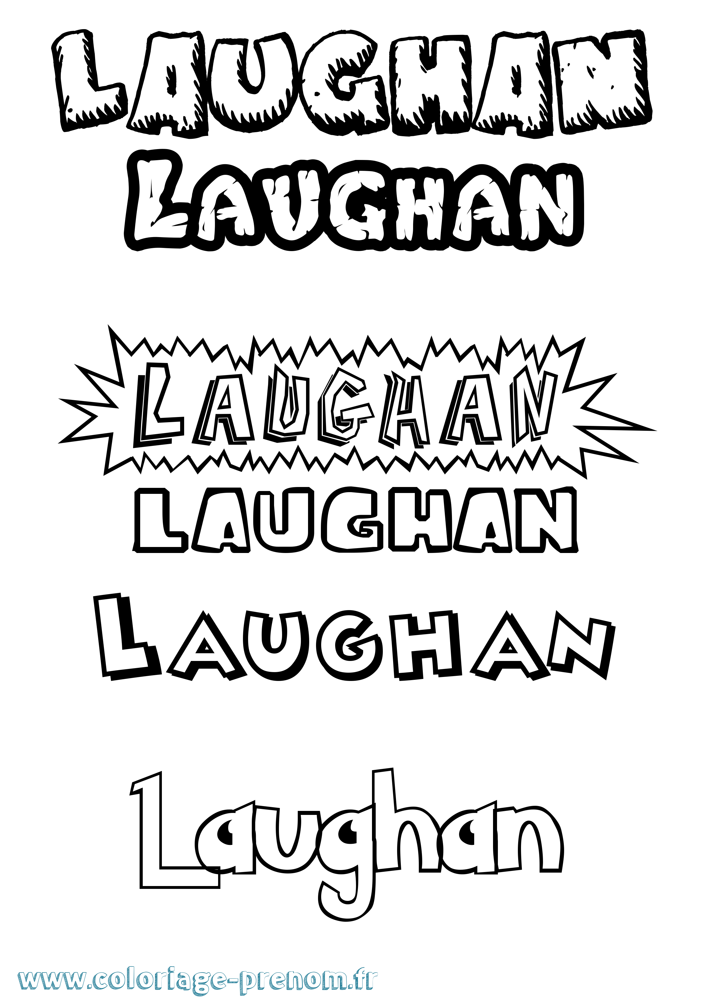 Coloriage prénom Laughan Dessin Animé