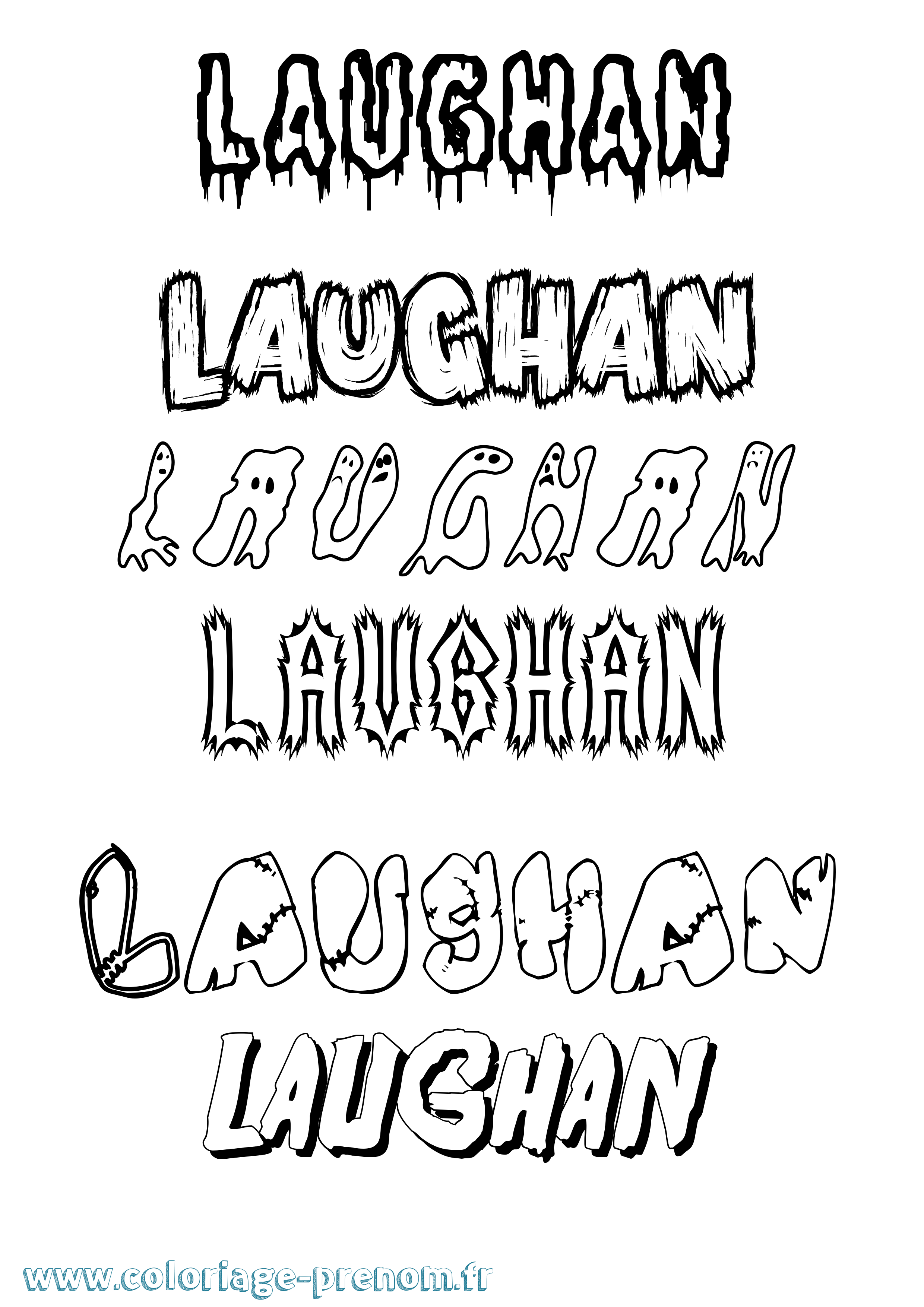 Coloriage prénom Laughan Frisson