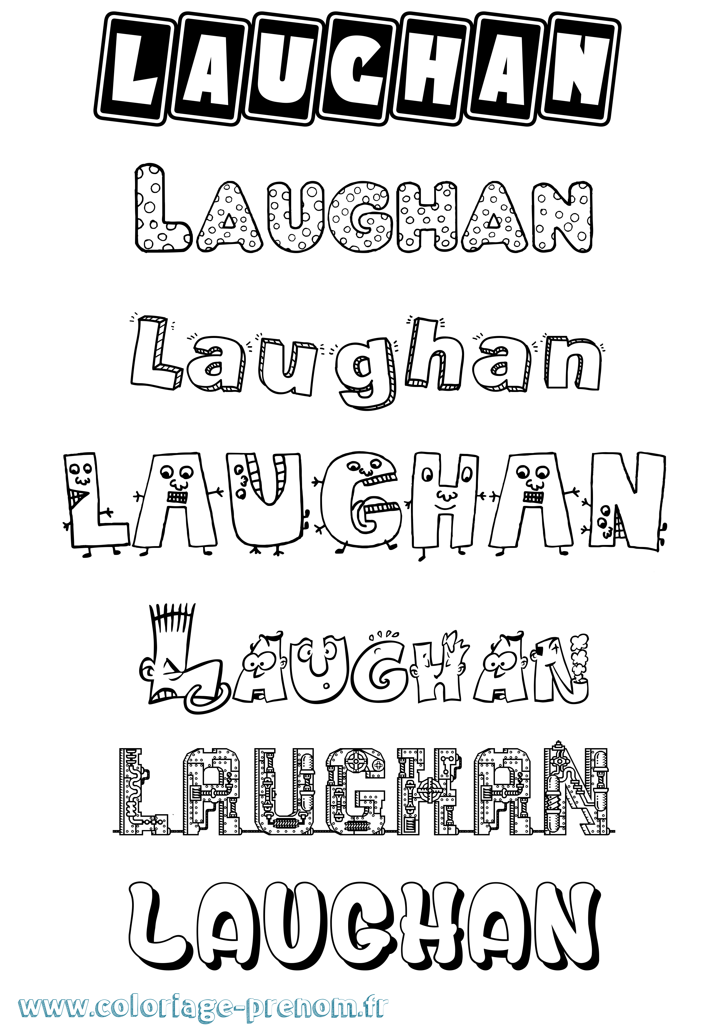 Coloriage prénom Laughan Fun