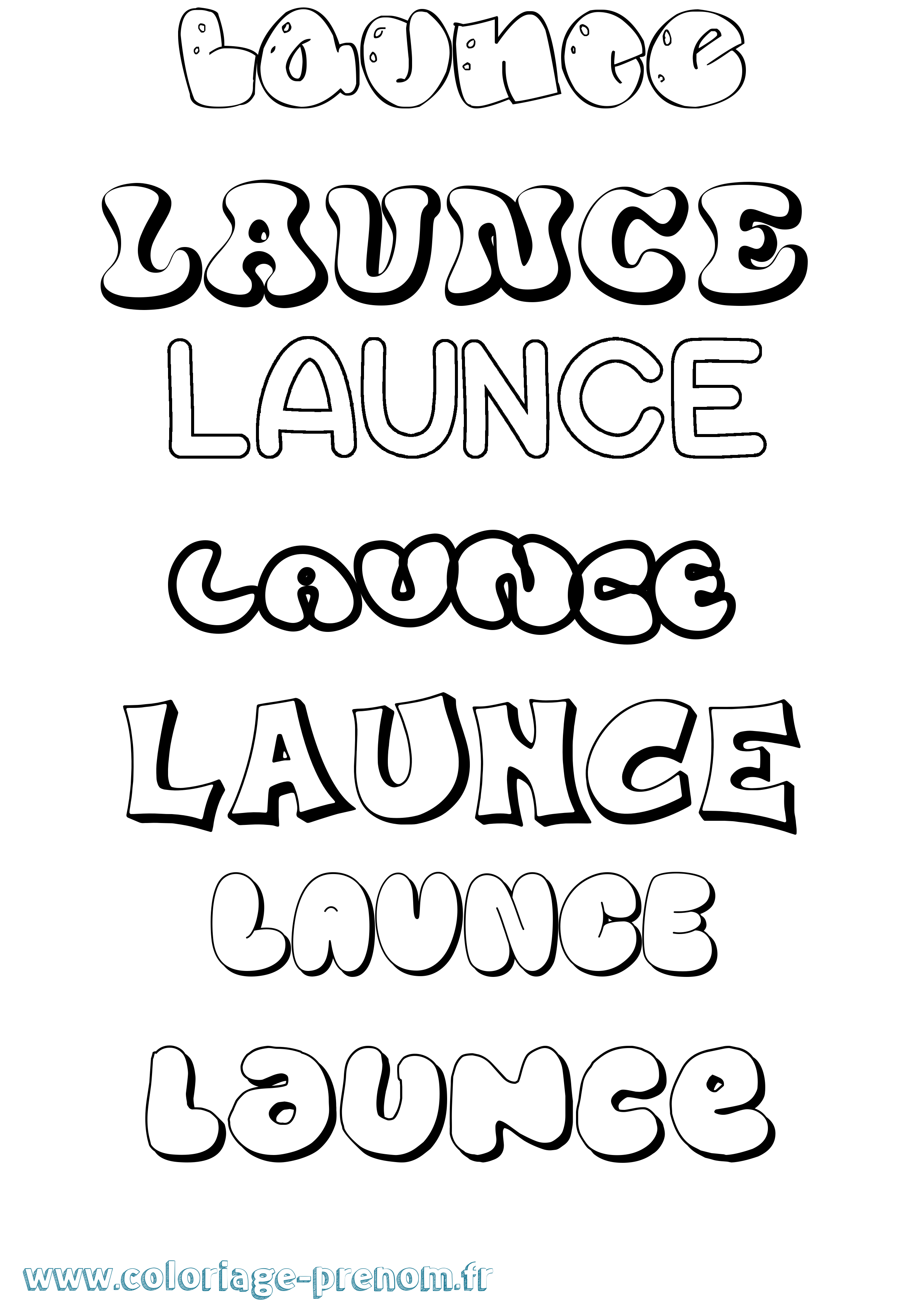 Coloriage prénom Launce Bubble
