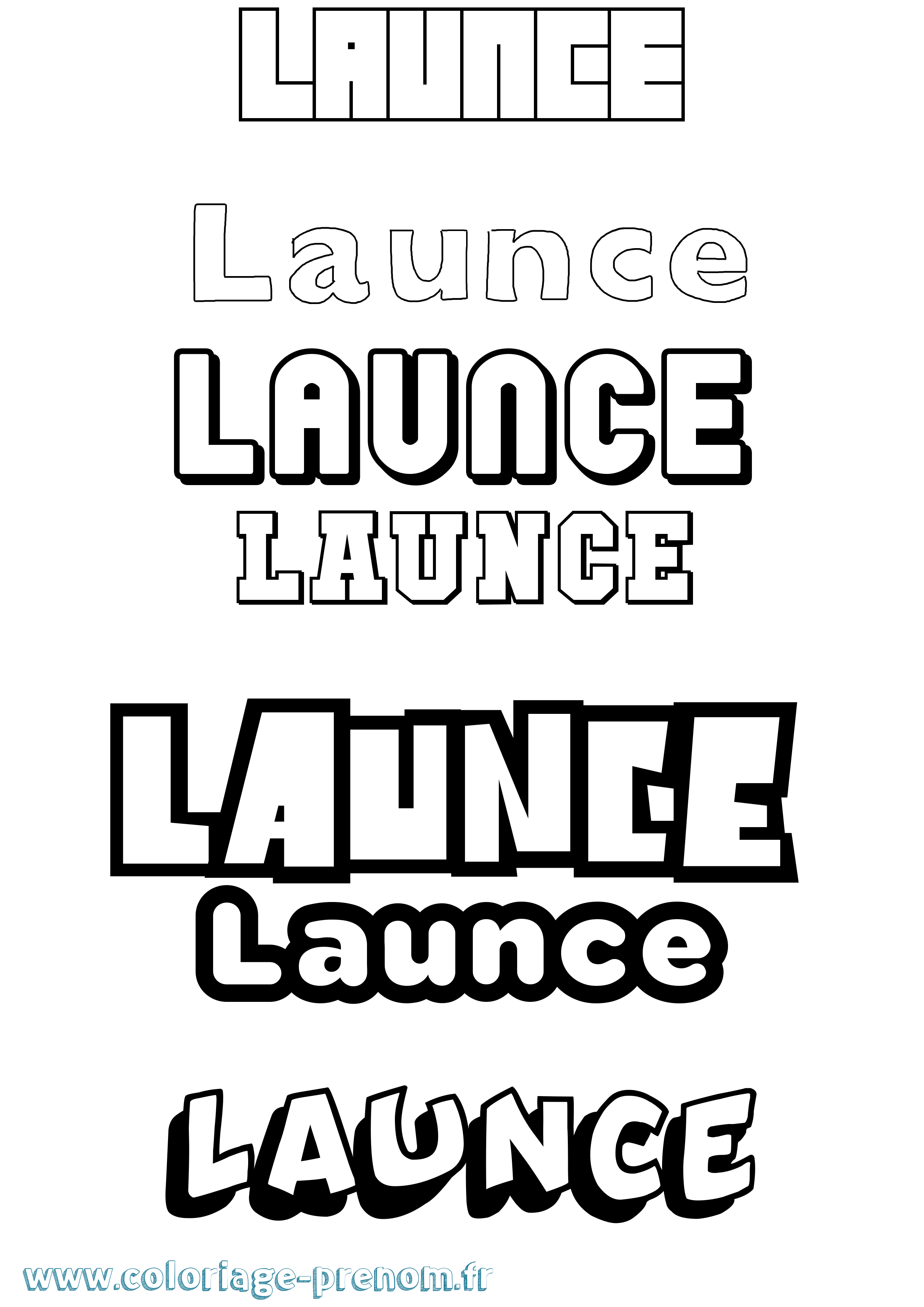 Coloriage prénom Launce Simple