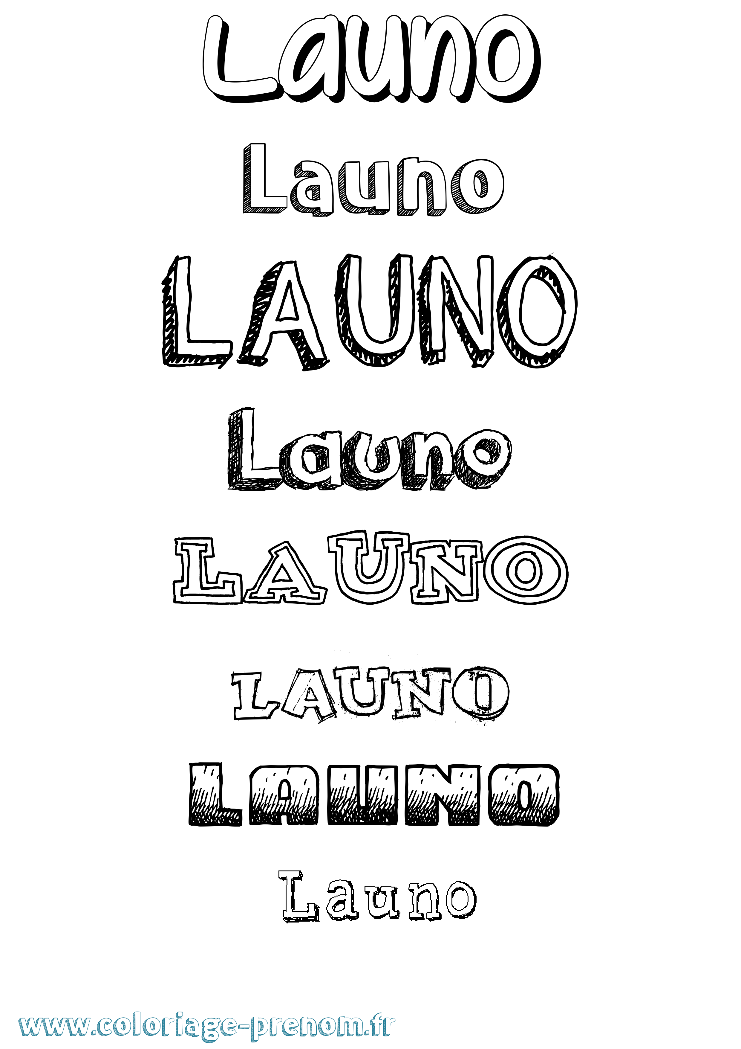 Coloriage prénom Launo Dessiné