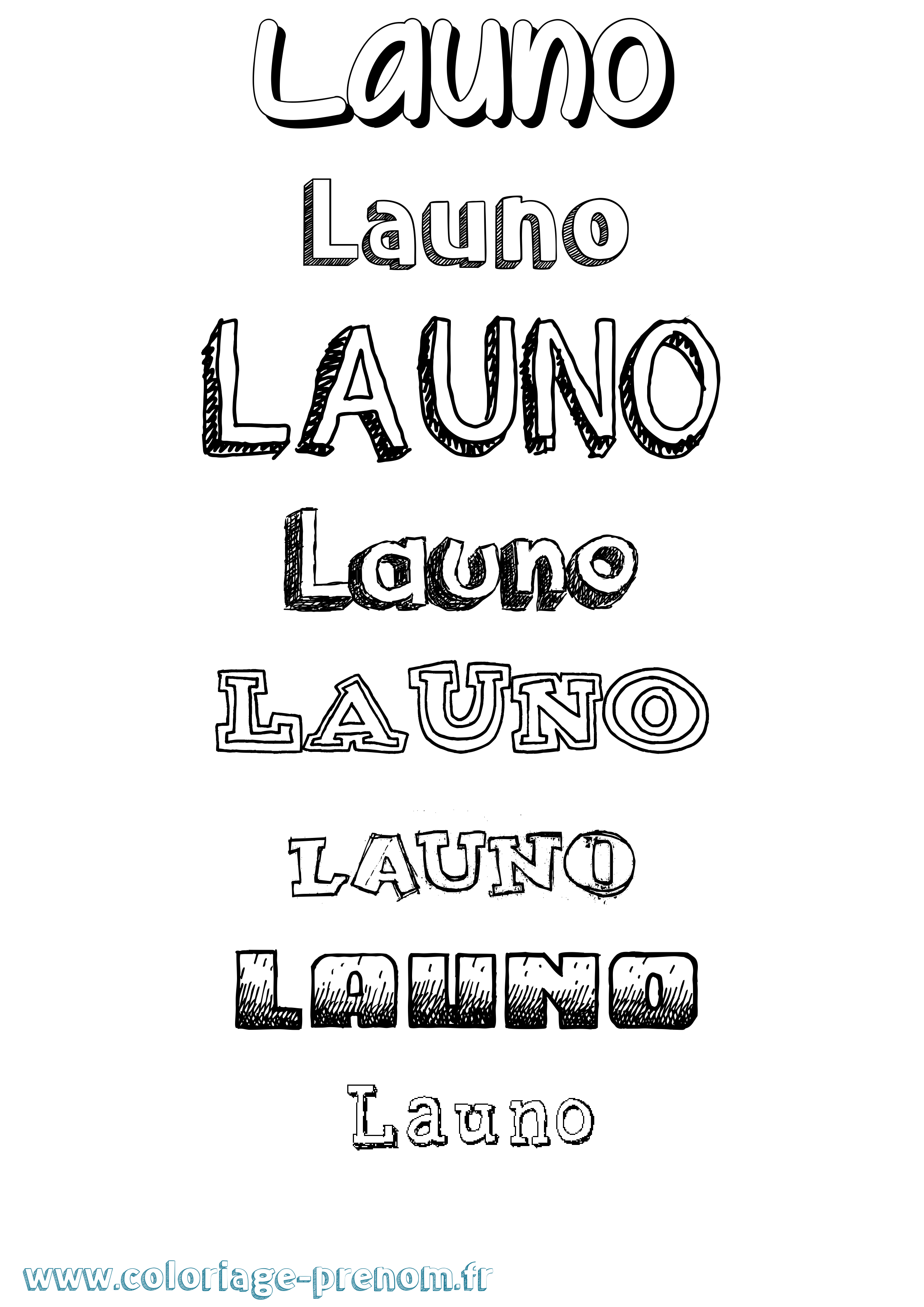 Coloriage Launo Dessiné Coloriage prénom Launo Dessiné