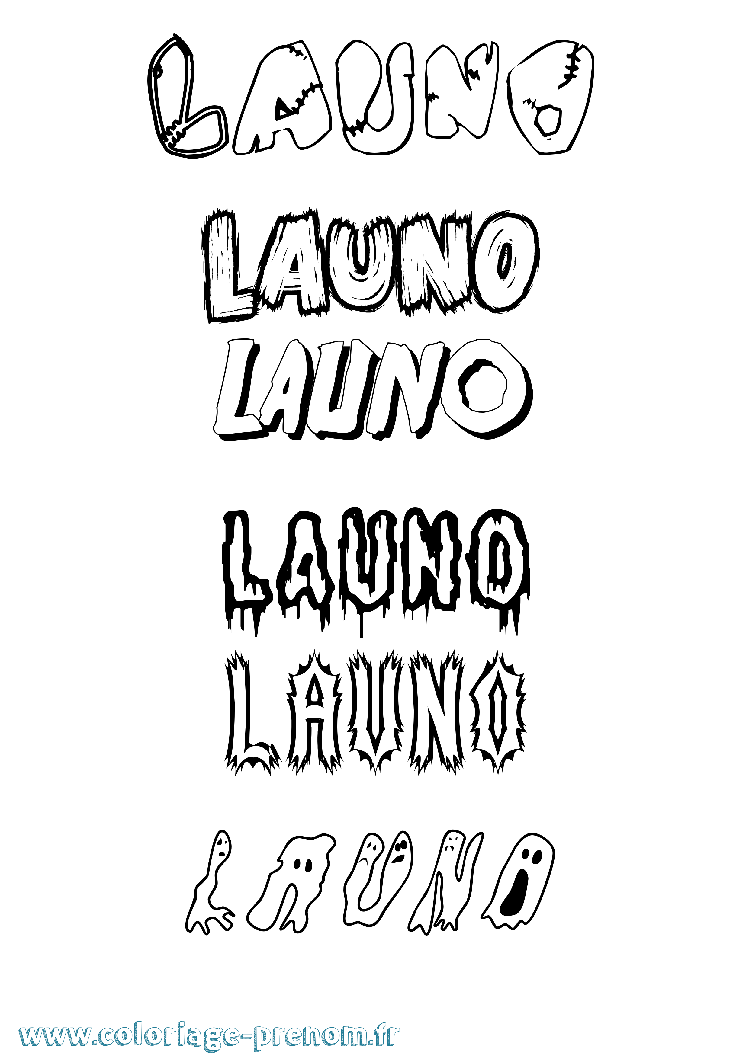 Coloriage prénom Launo Frisson