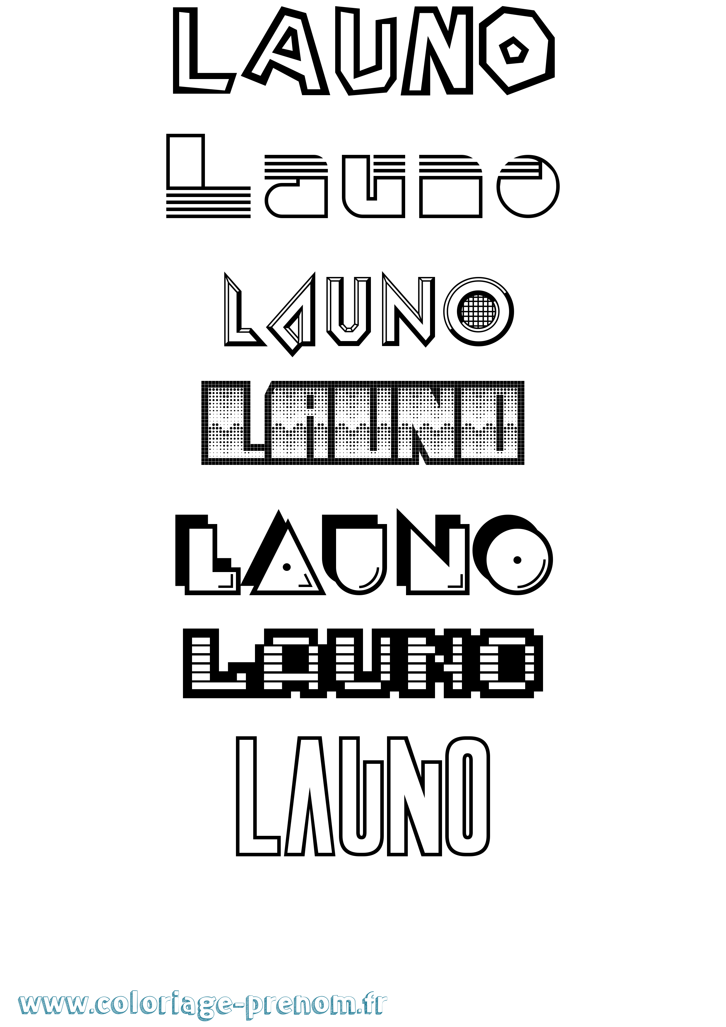 Coloriage prénom Launo Jeux Vidéos