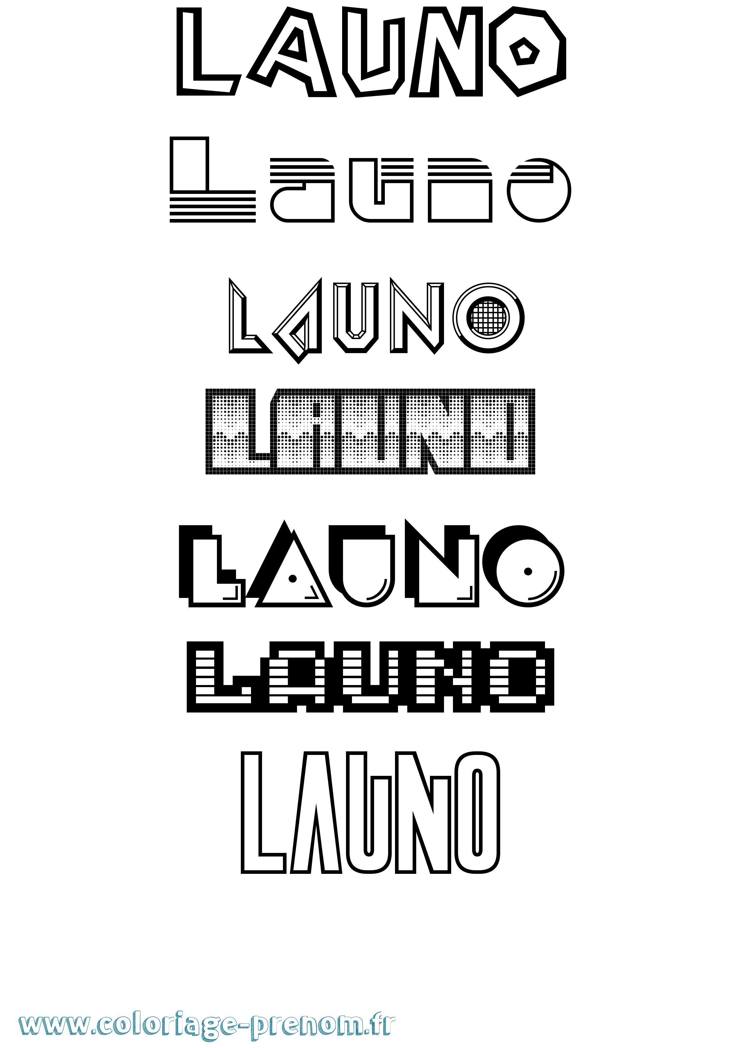 Coloriage Launo Jeux Vidéos Coloriage prénom Launo Jeux Vidéos