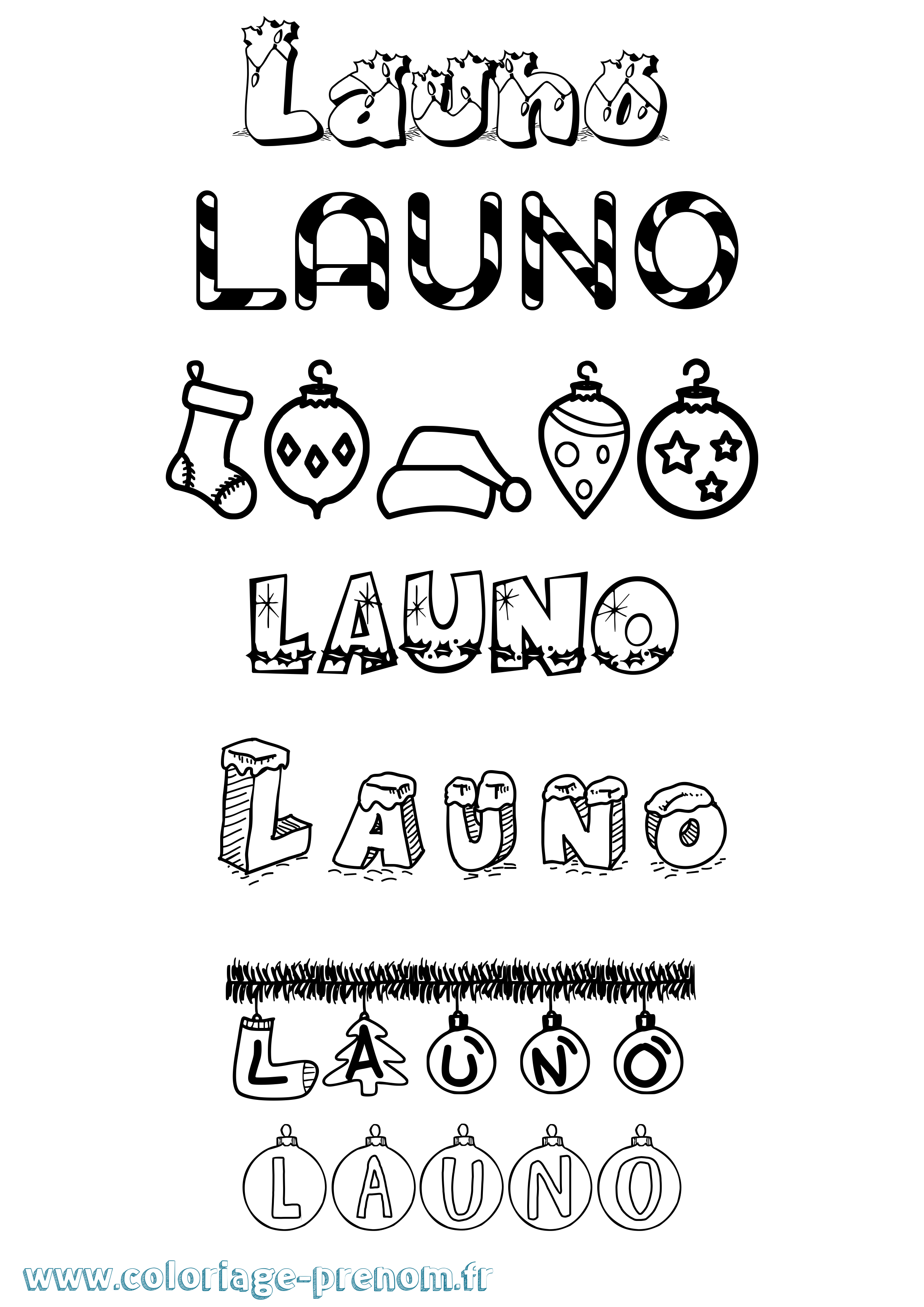 Coloriage Launo Noël Coloriage prénom Launo Noël
