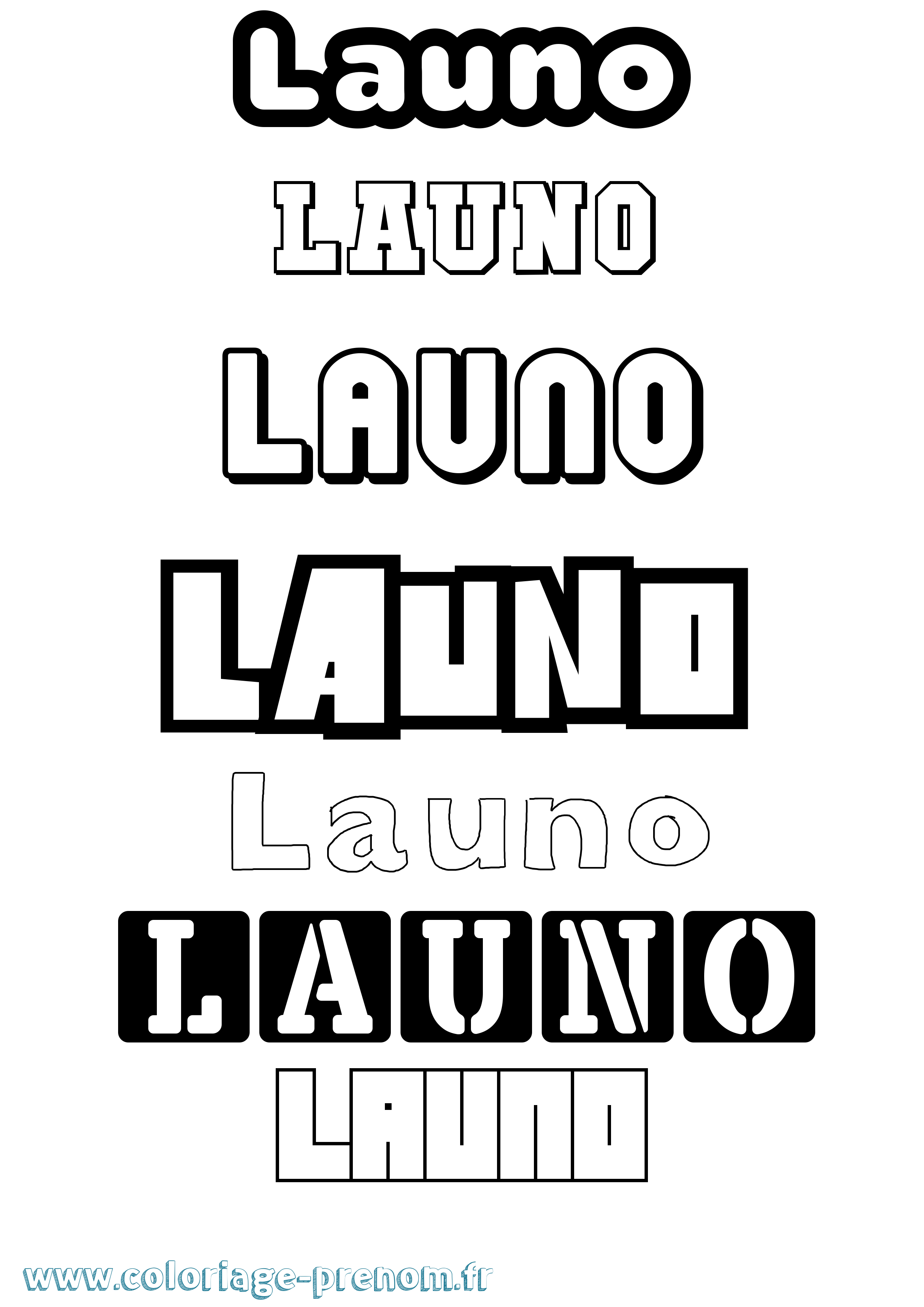 Coloriage Launo Simple Coloriage prénom Launo Simple