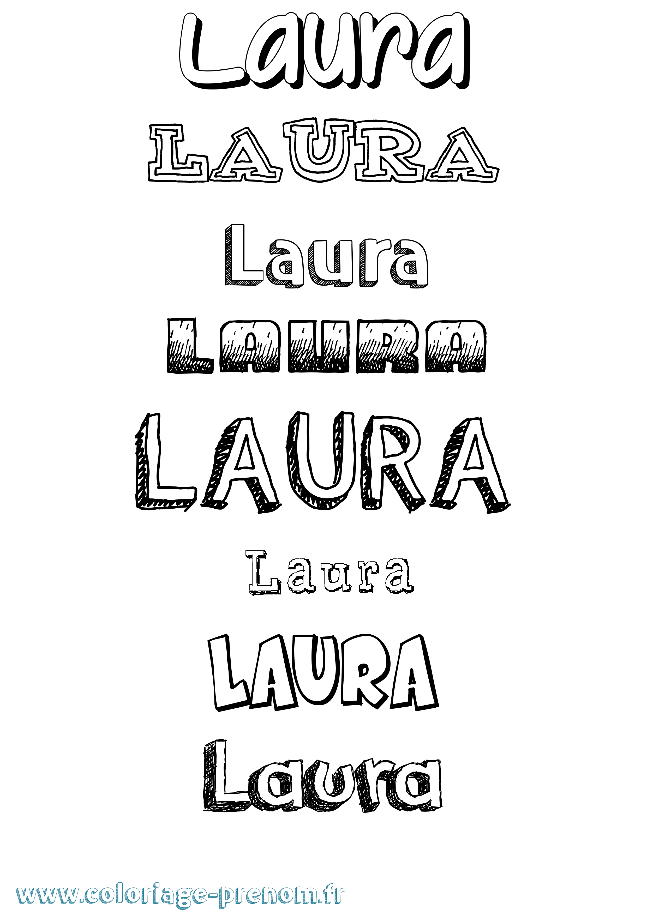 Coloriage prénom Laura Dessiné