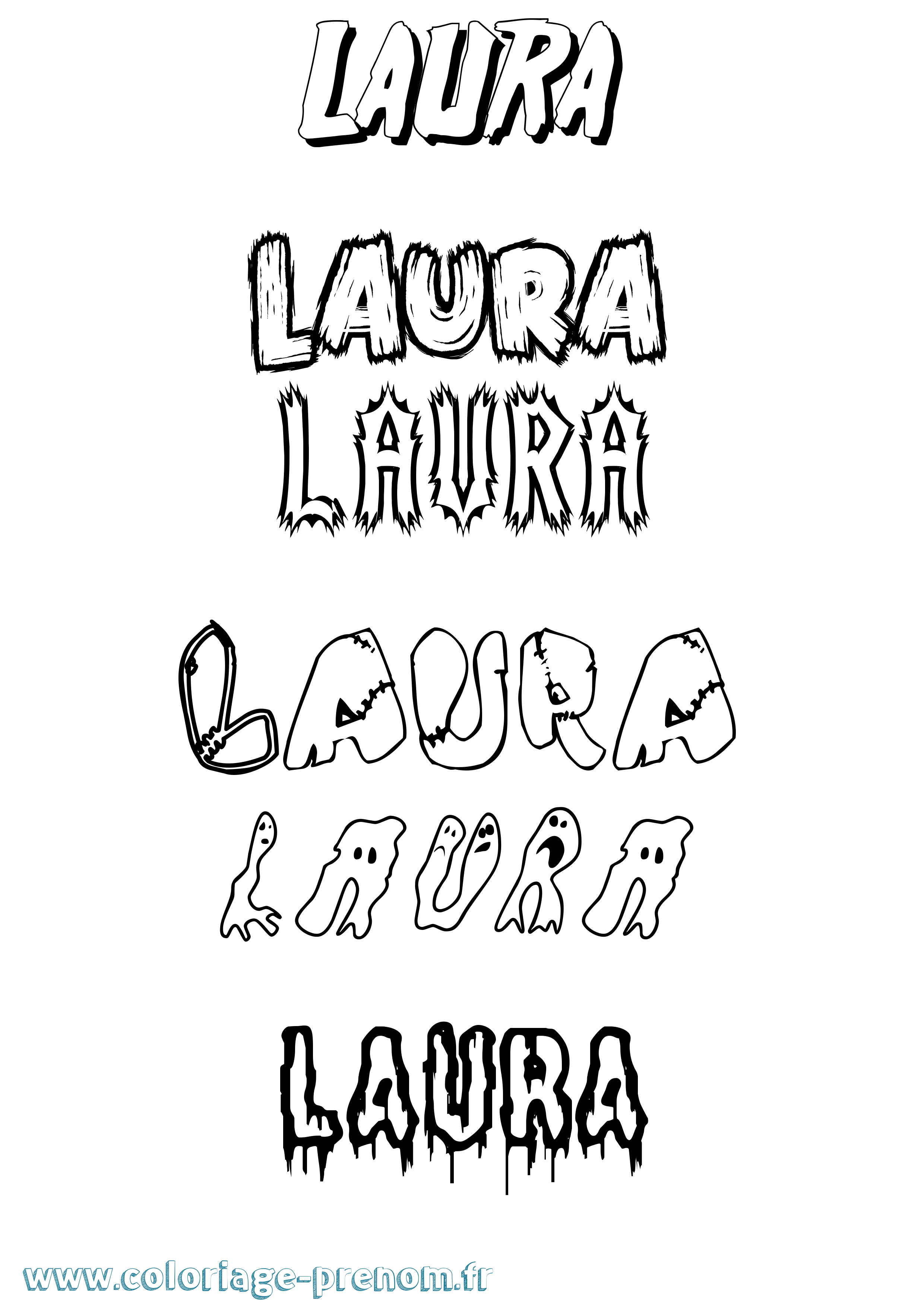 Coloriage prénom Laura Frisson