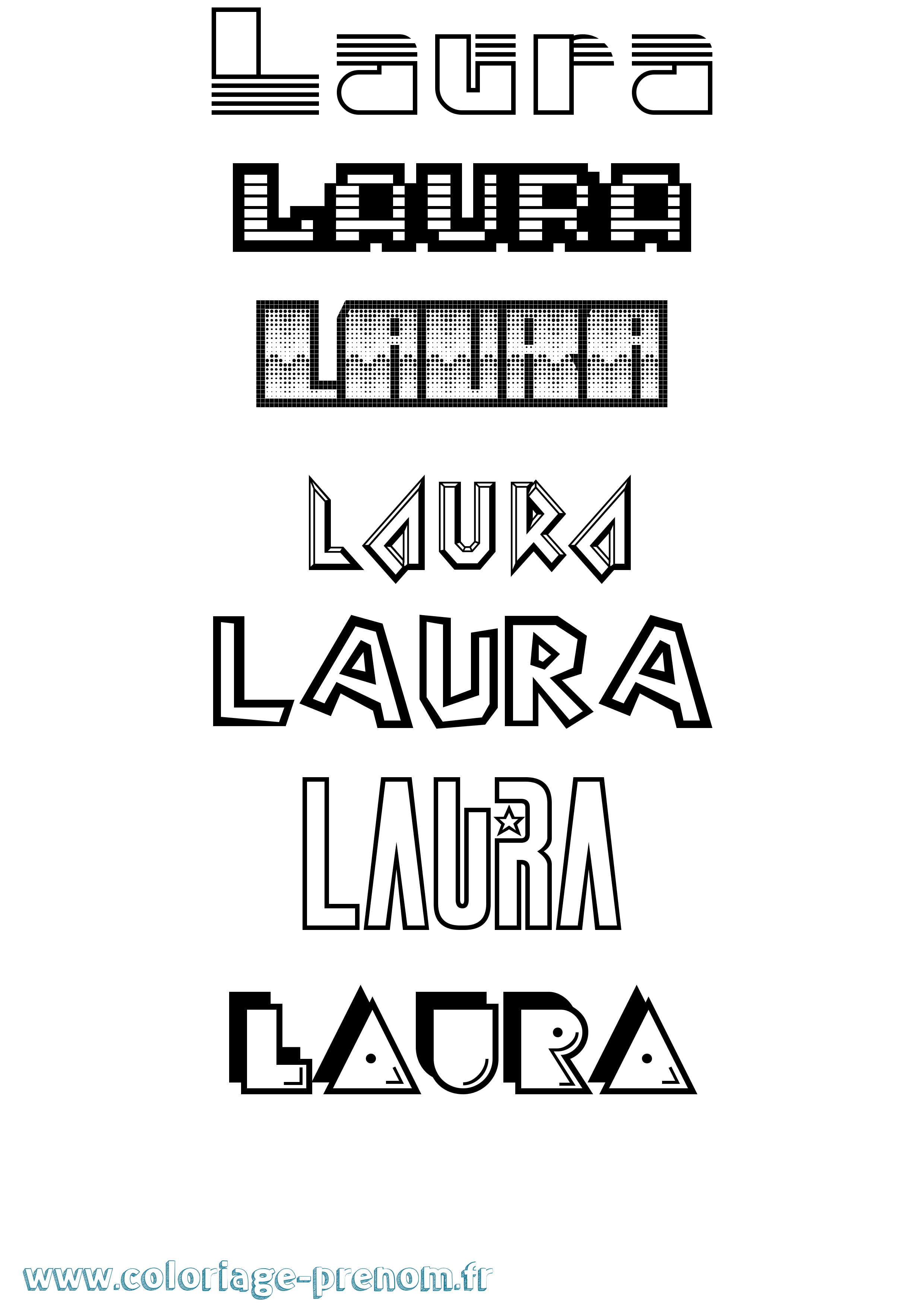 Coloriage prénom Laura Jeux Vidéos