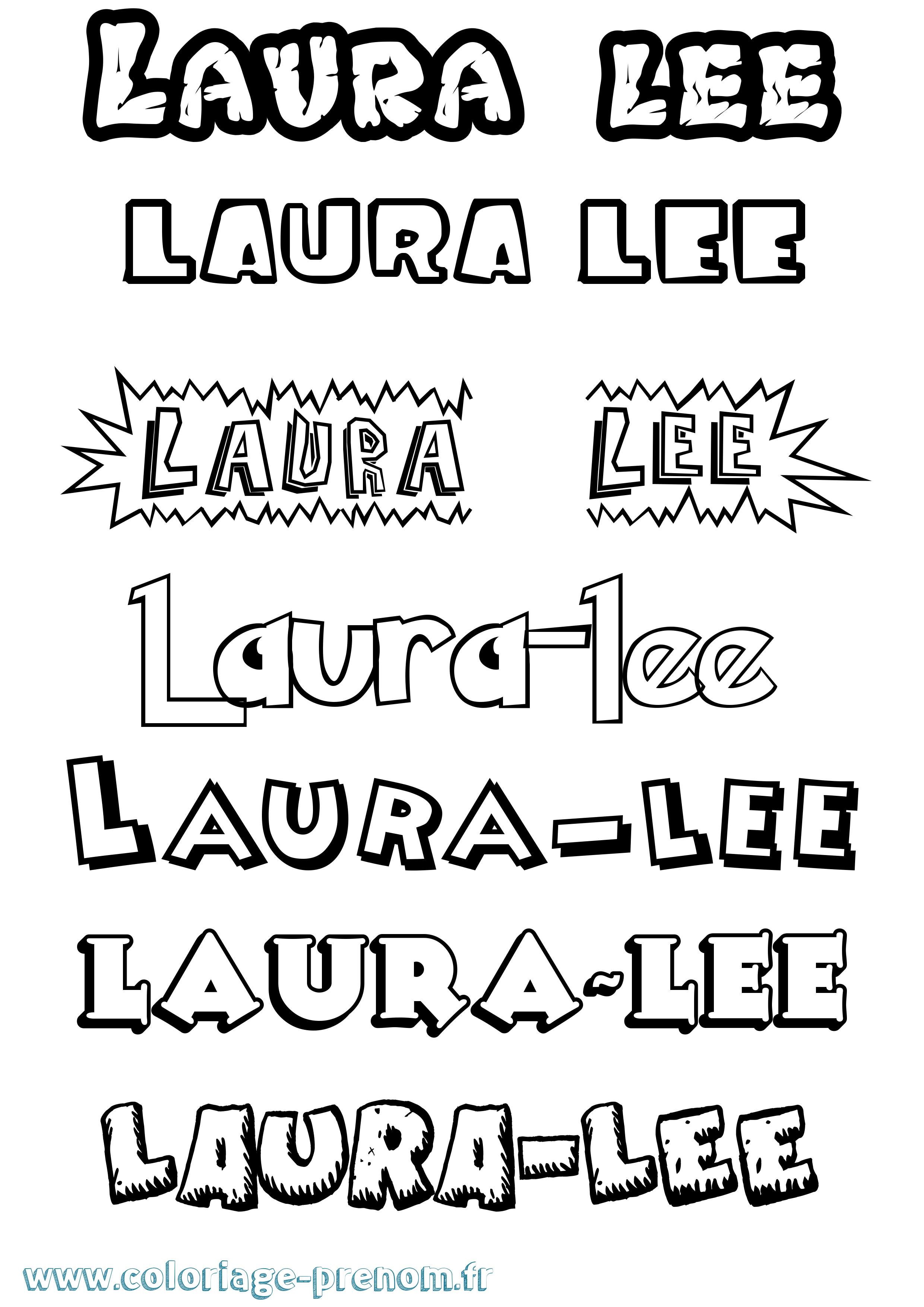 Coloriage prénom Laura-Lee Dessin Animé