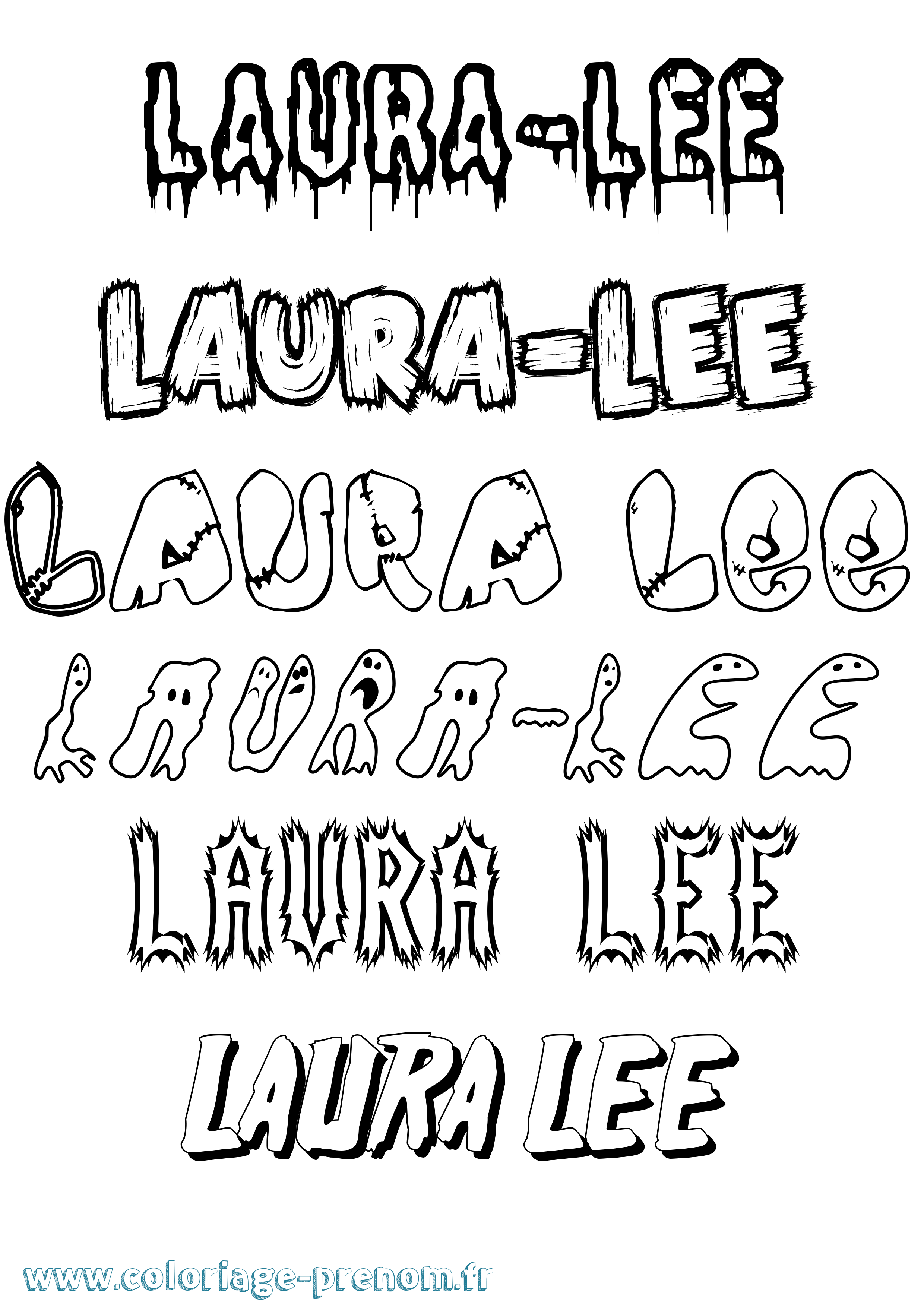 Coloriage prénom Laura-Lee Frisson
