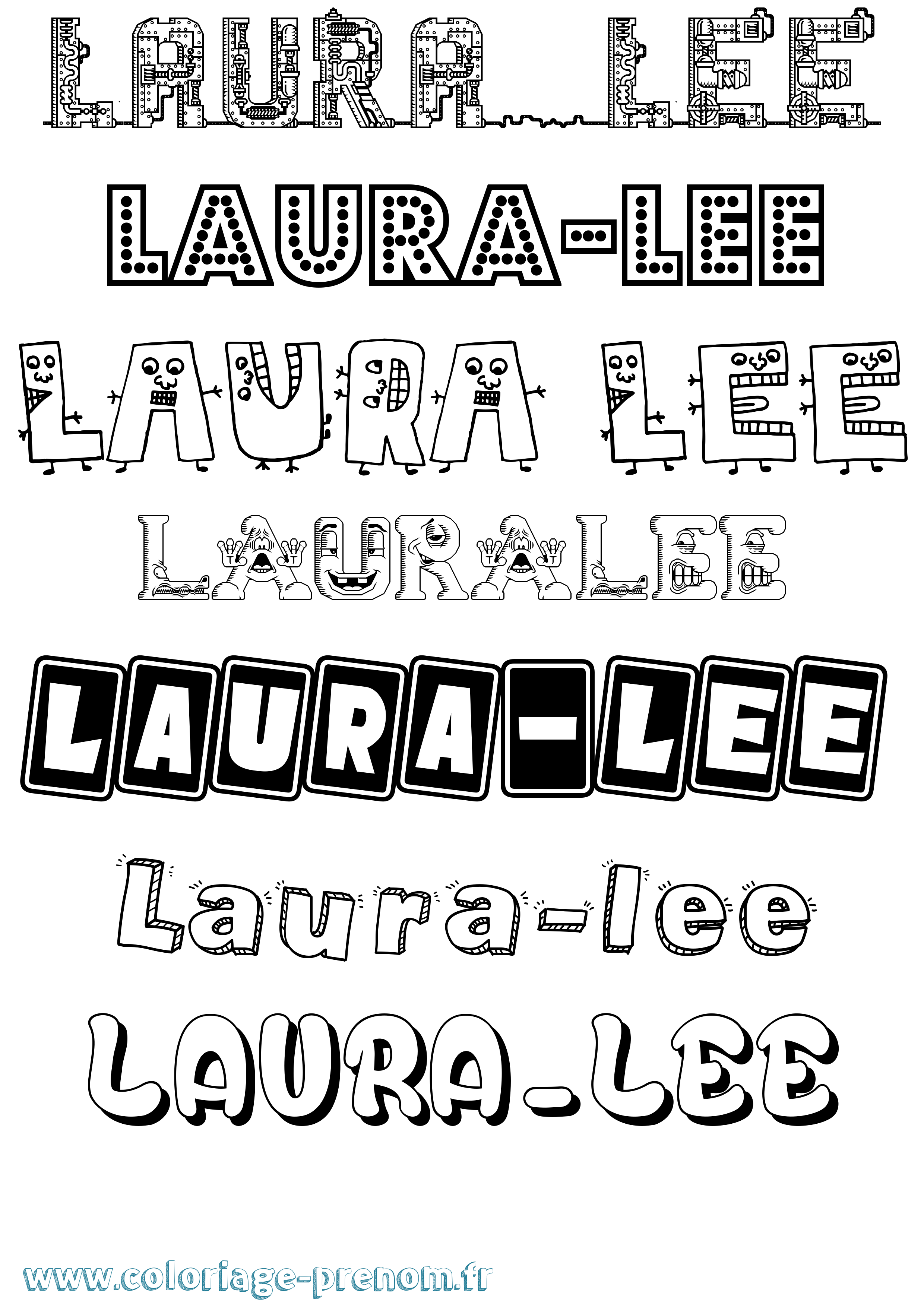 Coloriage prénom Laura-Lee Fun