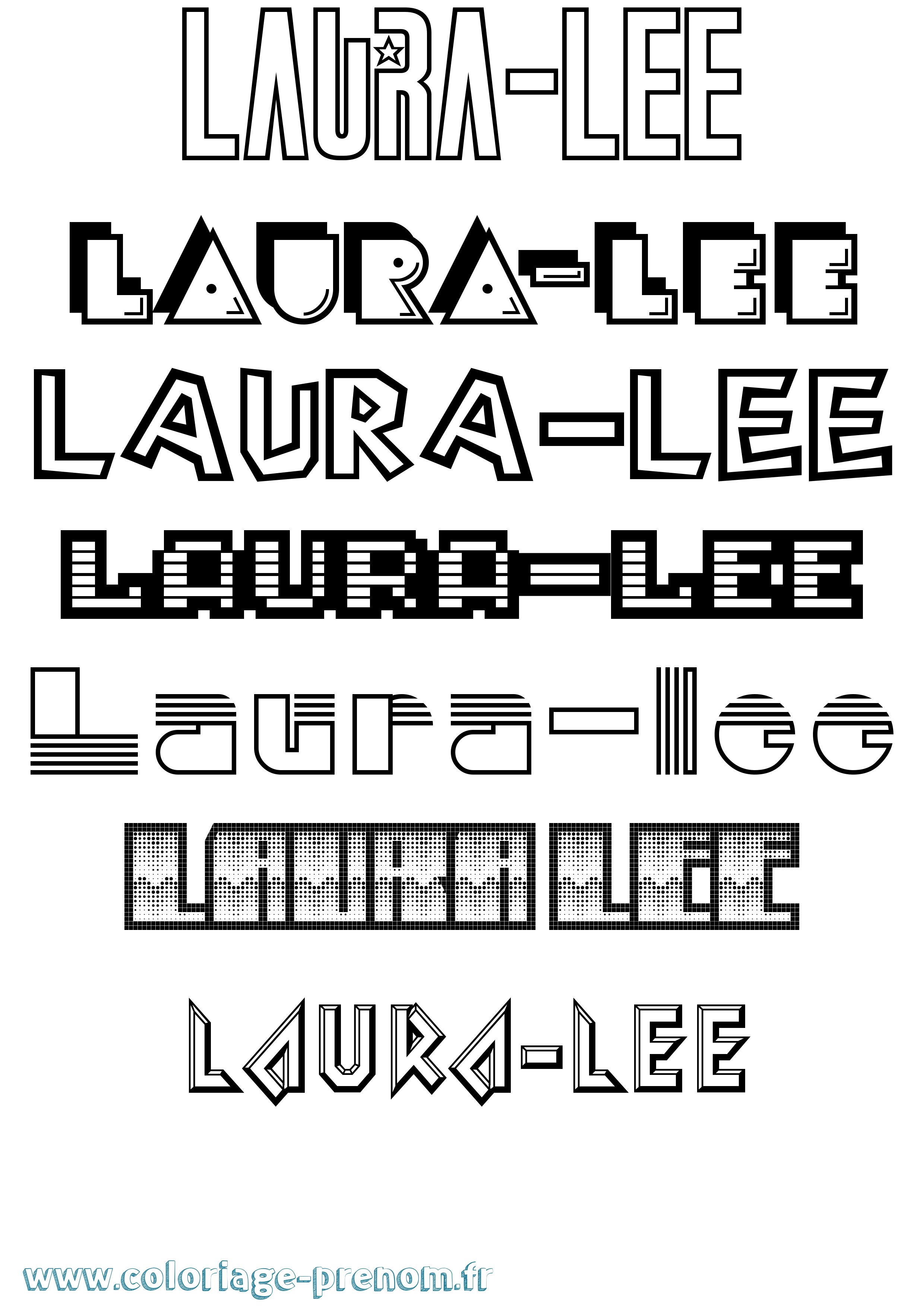 Coloriage prénom Laura-Lee Jeux Vidéos