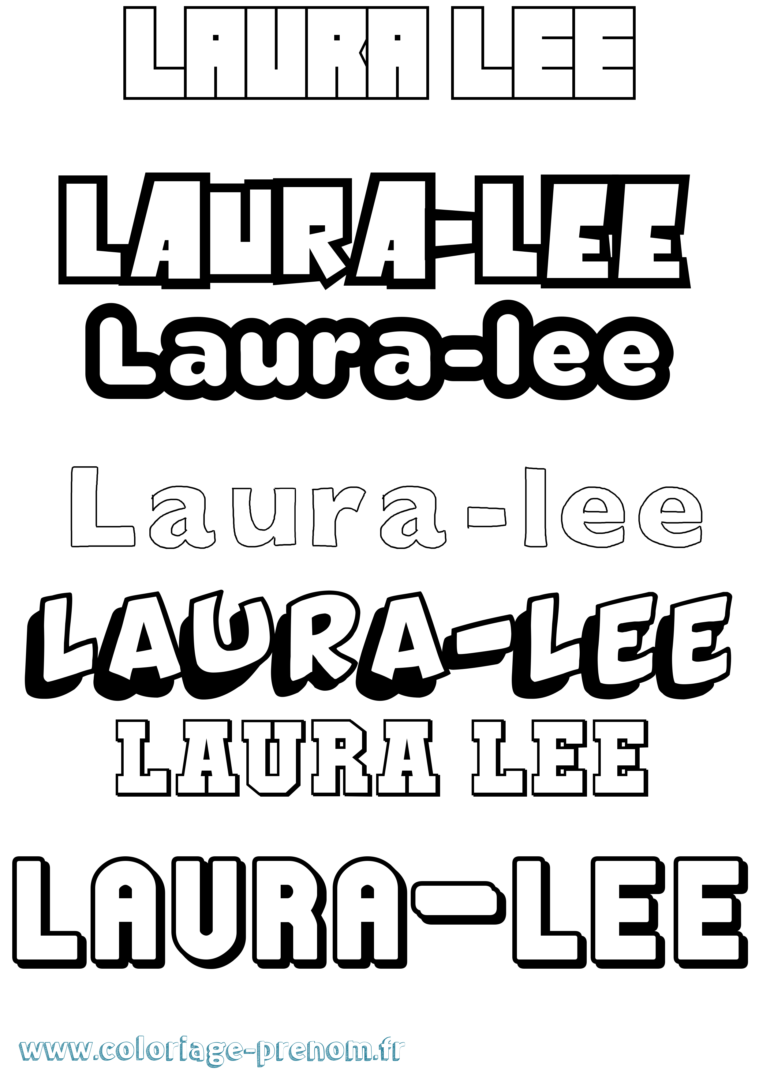 Coloriage prénom Laura-Lee Simple