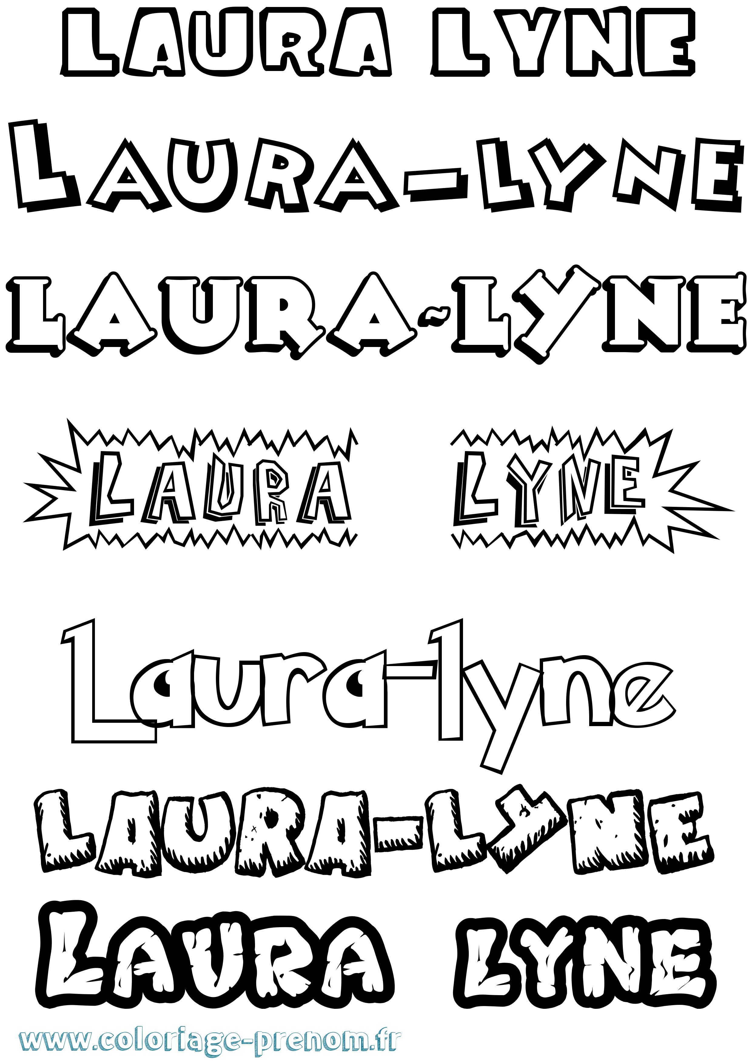 Coloriage Laura-Lyne Dessin Animé Coloriage prénom Laura-Lyne Dessin Animé