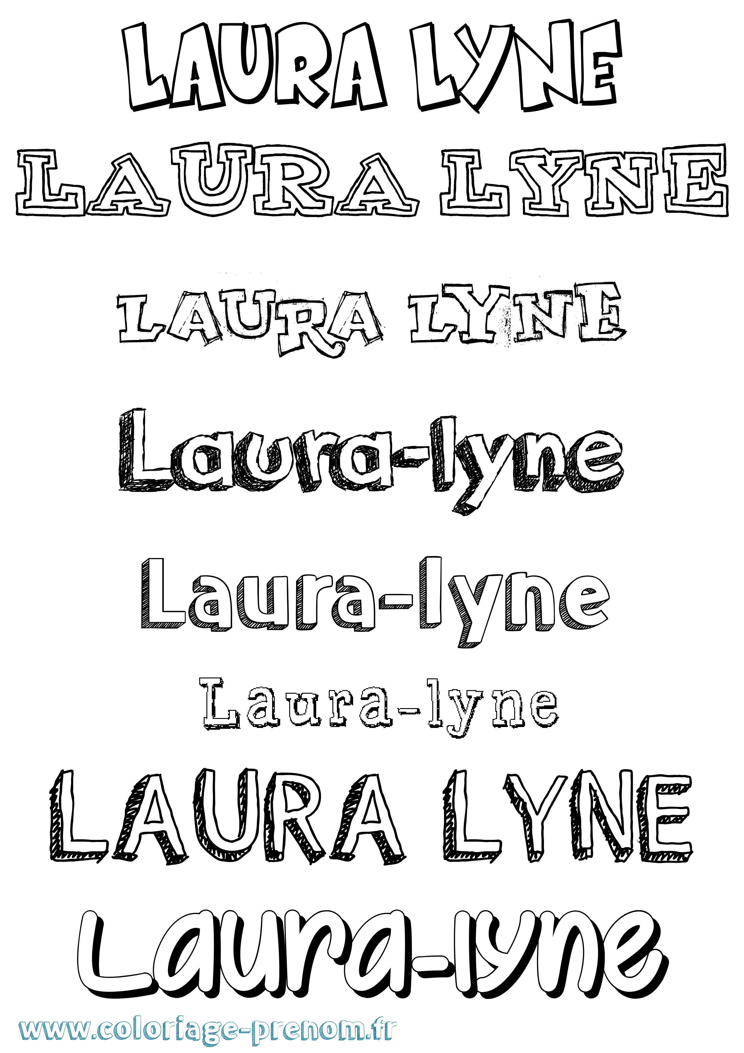 Coloriage prénom Laura-Lyne Dessiné
