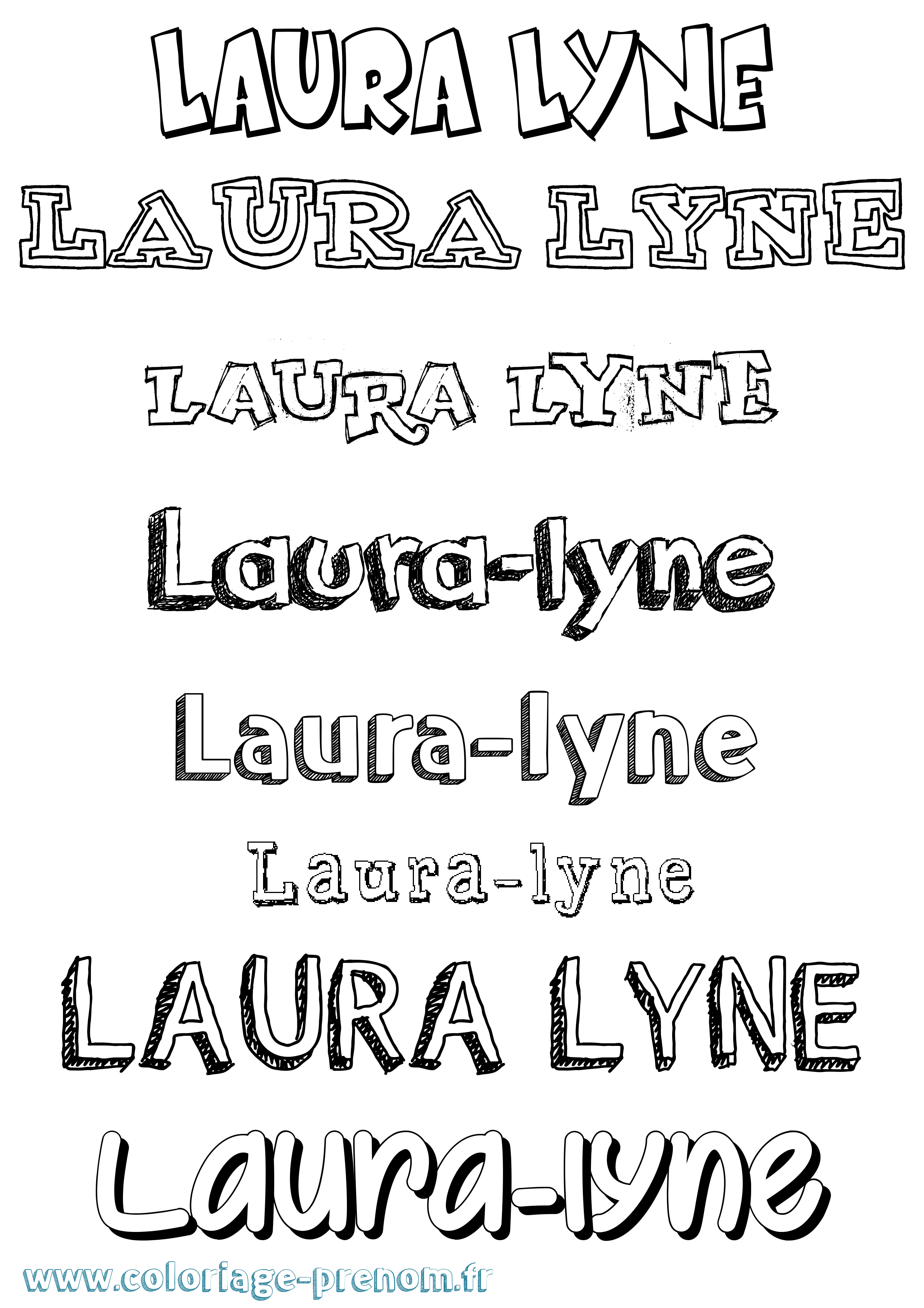 Coloriage Laura-Lyne Dessiné Coloriage prénom Laura-Lyne Dessiné