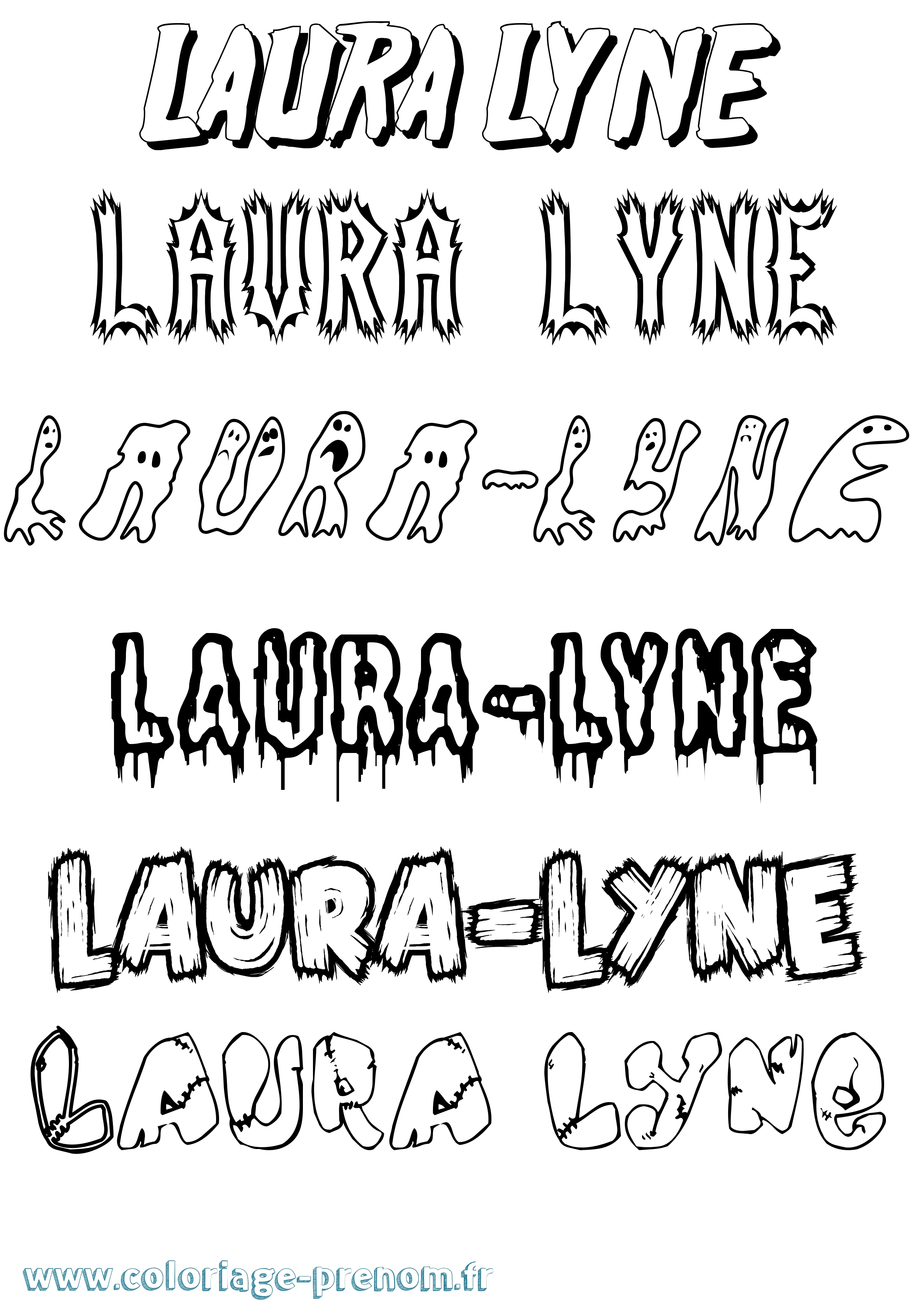 Coloriage prénom Laura-Lyne Frisson
