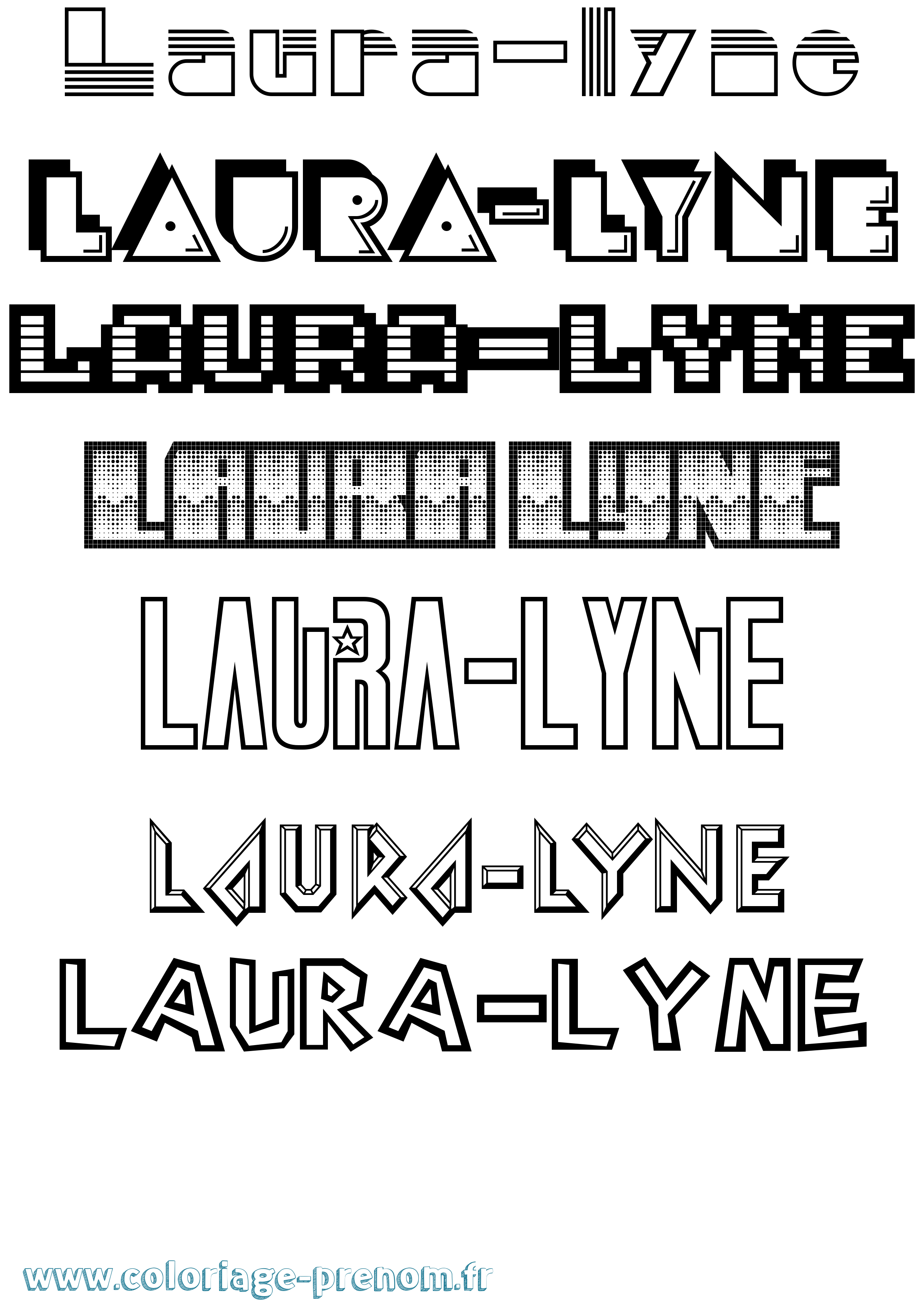 Coloriage Laura-Lyne Jeux Vidéos Coloriage prénom Laura-Lyne Jeux Vidéos