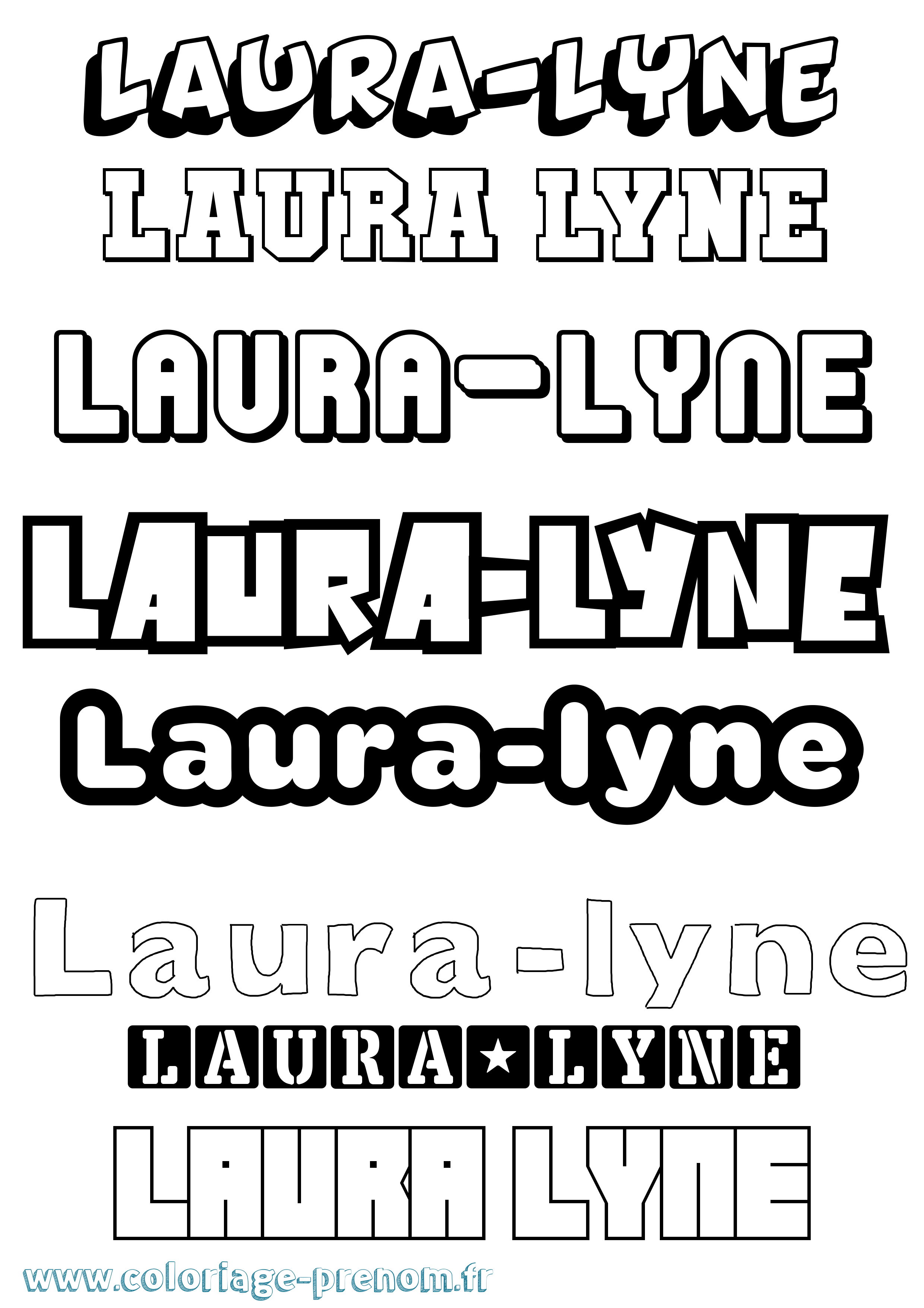 Coloriage prénom Laura-Lyne Simple